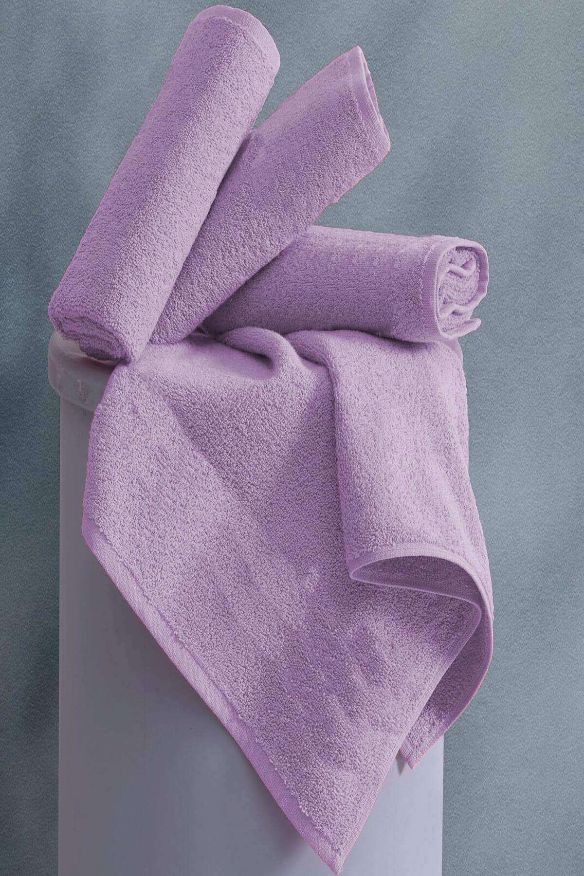 4 lü El Yüz Havlu Takımı Pamuklu Desensiz Düz Renk Havlu Seti 50x90 Cm