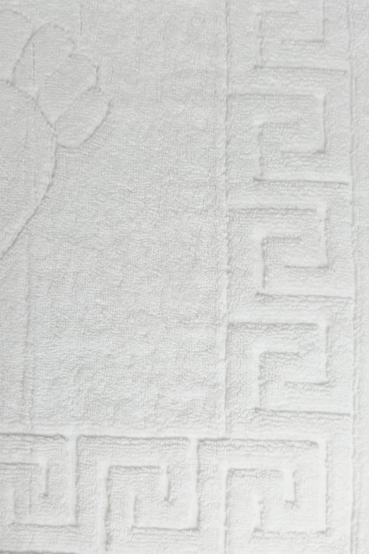 5 li Otel Ayak Havlusu Bukle Ayak İzli 50x70 Cm Beyaz 16/2 Avs 250 Gr