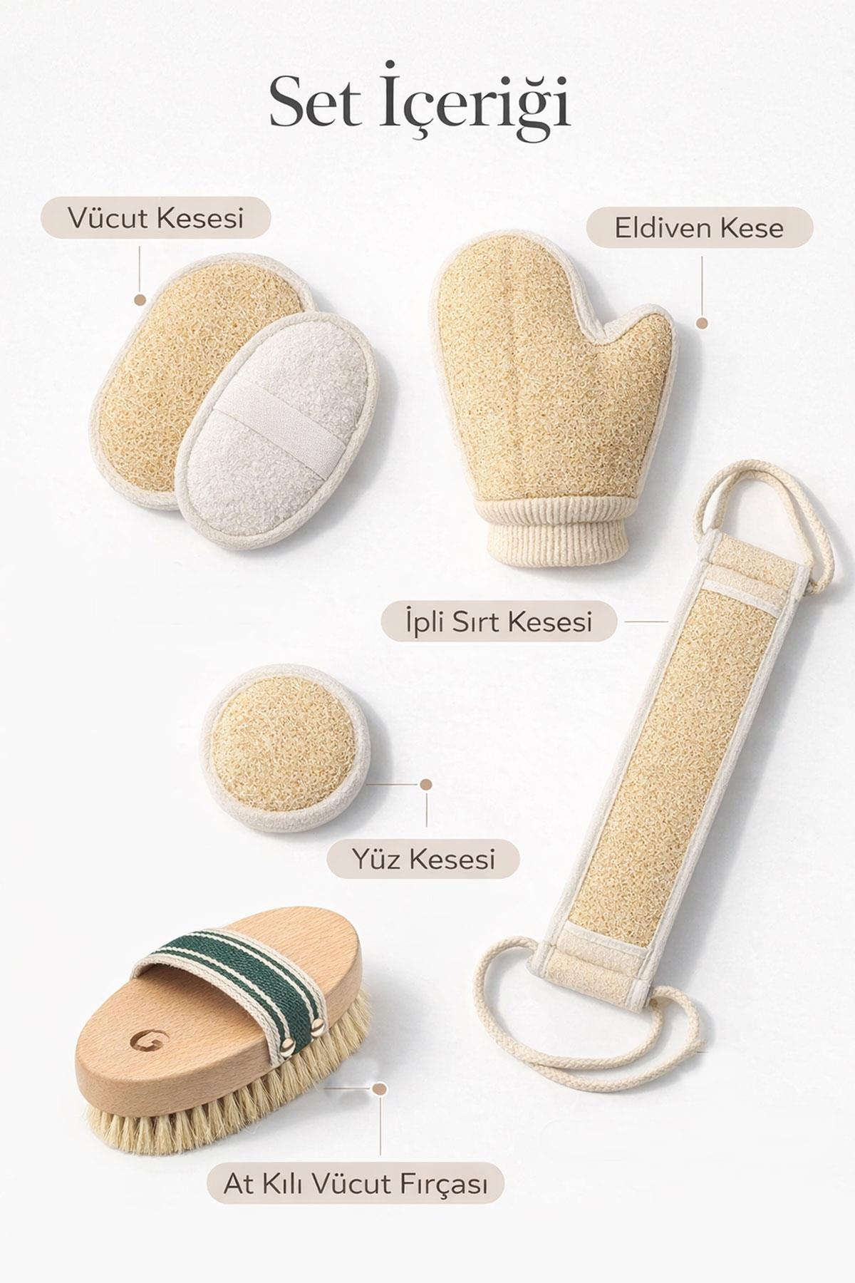 5 Parça Doğal Vücut & Yüz Bakım Seti Komple Yenileyici Paket