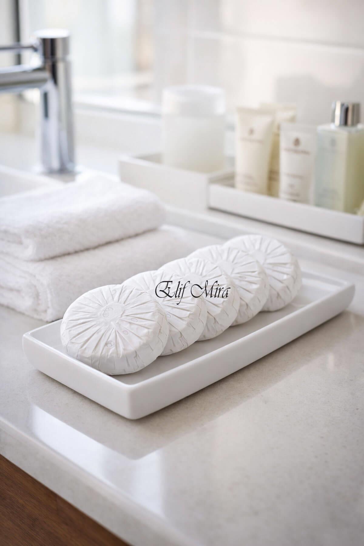 500 Adet 15 gr Mini Otel Sabunu  Pile Sargılı Buklet Yuvarlak Misafir Sabunu