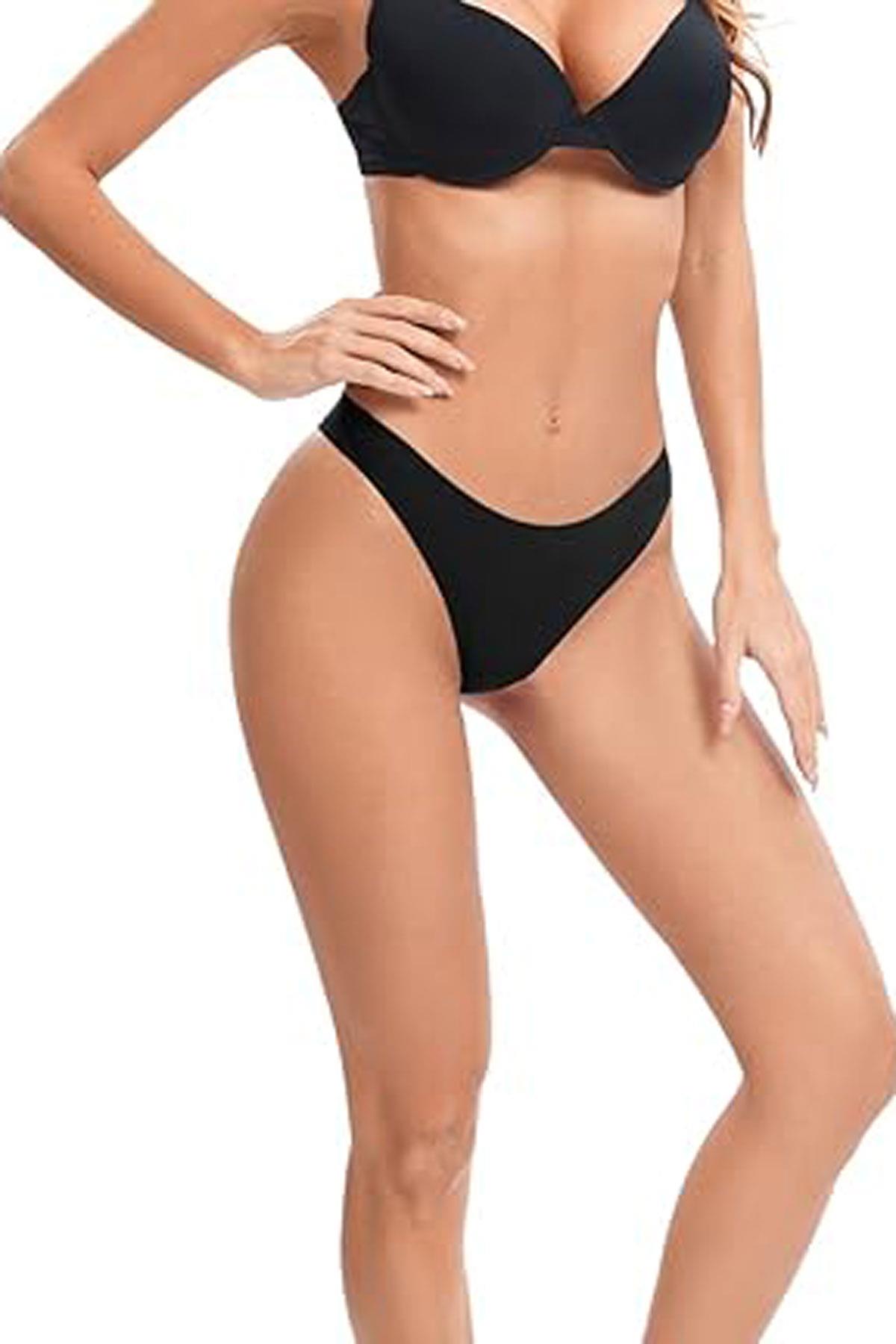 5li Kadın Tanga İz Yapmaz Lazer Kesim String Ağ Dikişsiz