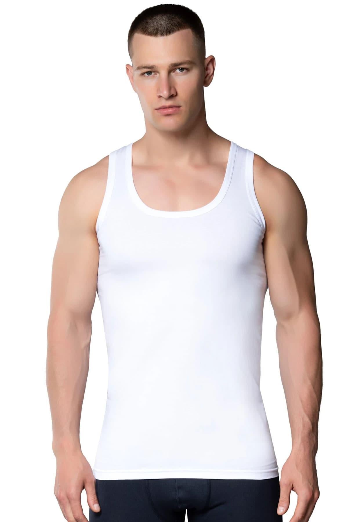 6 lı Gümüş İç Giyim Erkek Penye Askılı Pamuklu Penye Atlet 3001