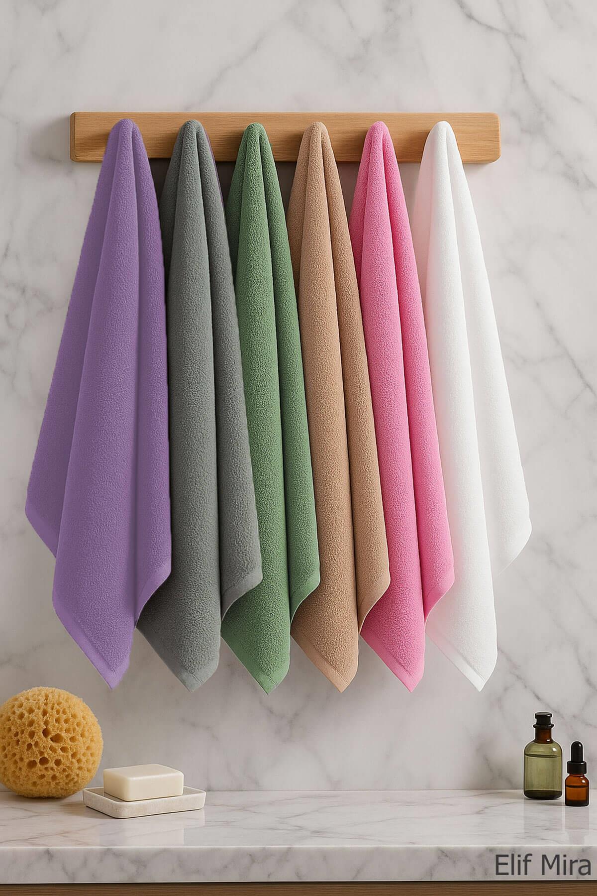 6 lı Softtouch El Yüz Banyo Havlusu Seti %100 Pamuklu 50x90 Cm