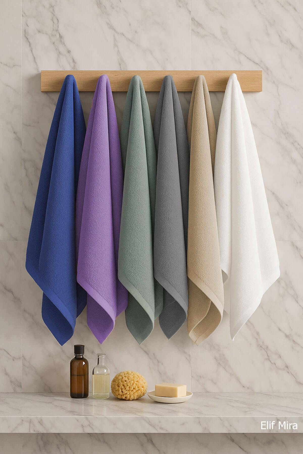 6 lı Softtouch El Yüz Banyo Havlusu Seti %100 Pamuklu 50x90 Cm