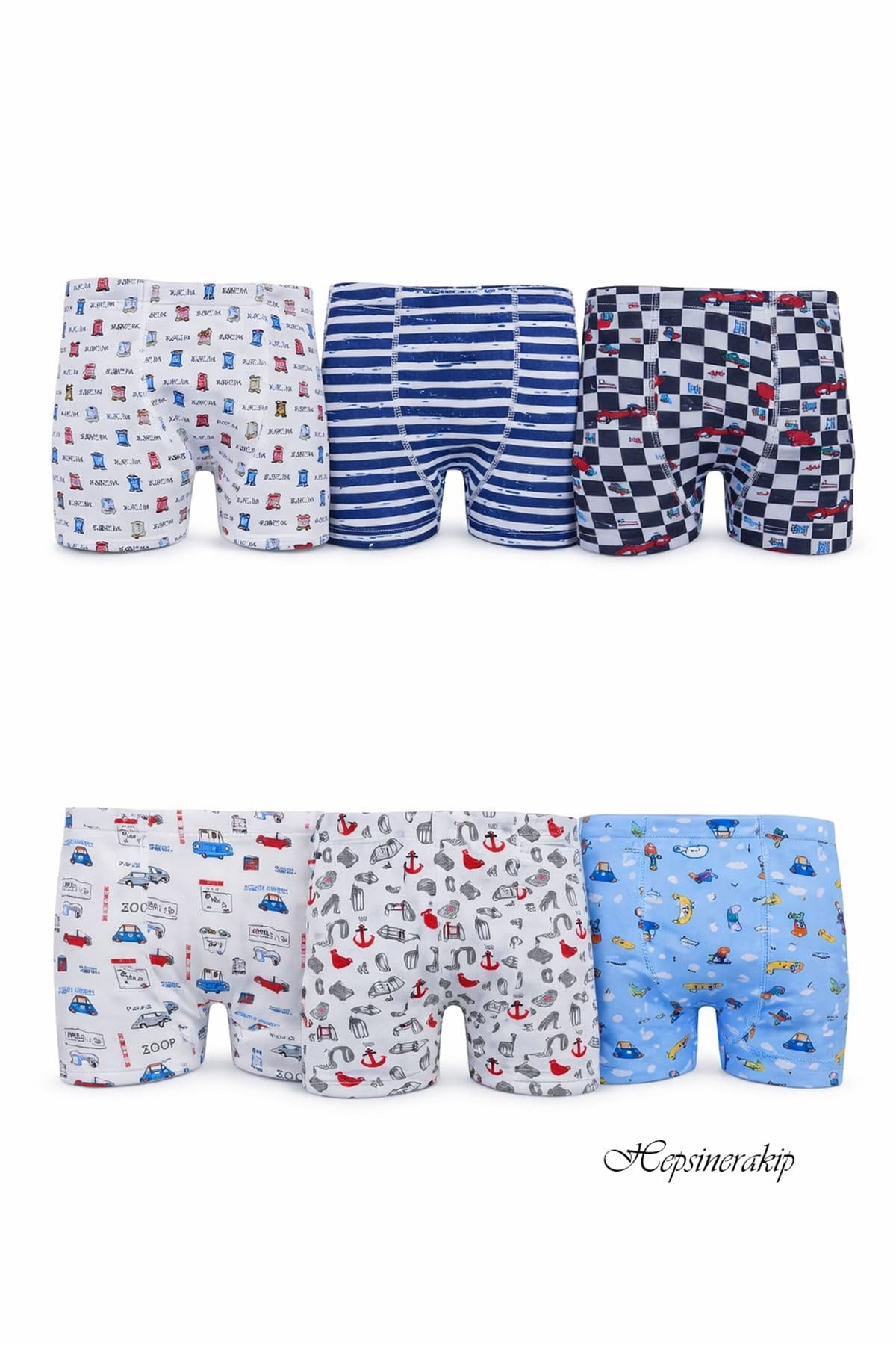 6 lı Tutku Erkek Çocuk Boxer Renkli Empirme Elastan TEC0254