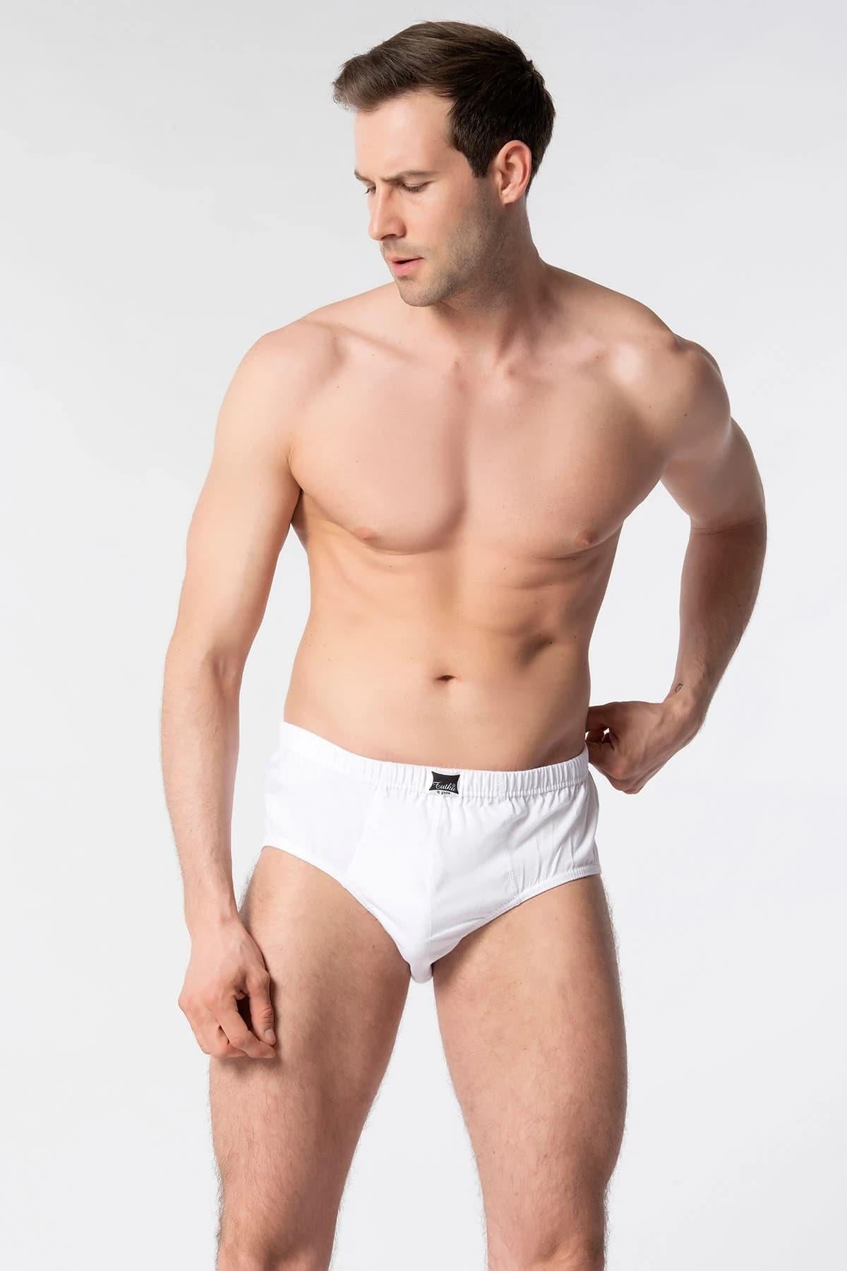 6 lı Tutku Erkek Slip Külot Don Beyaz 0109