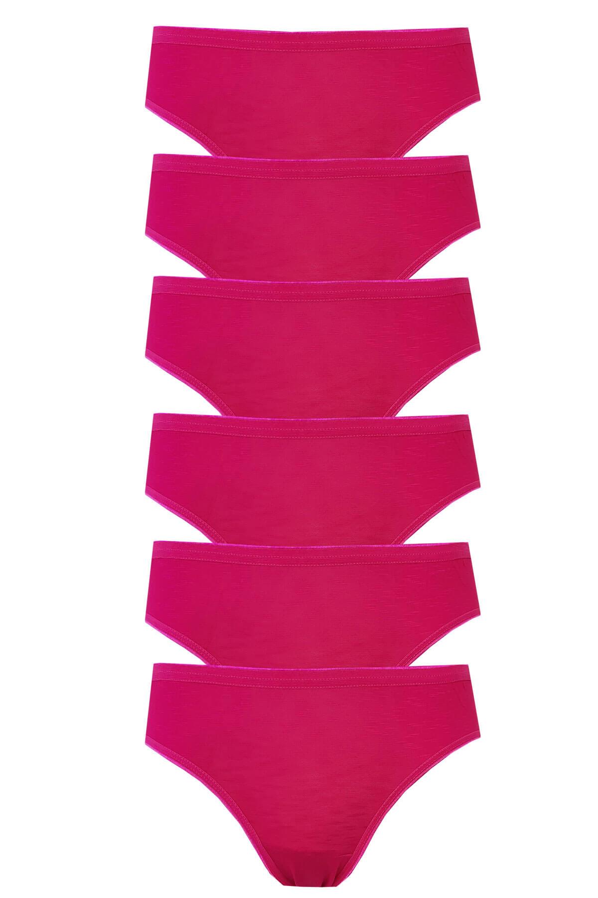 6lı Kadın Bikini Külot Pamuklu Renkli İç Çamaşırı Nefes Alan Doku