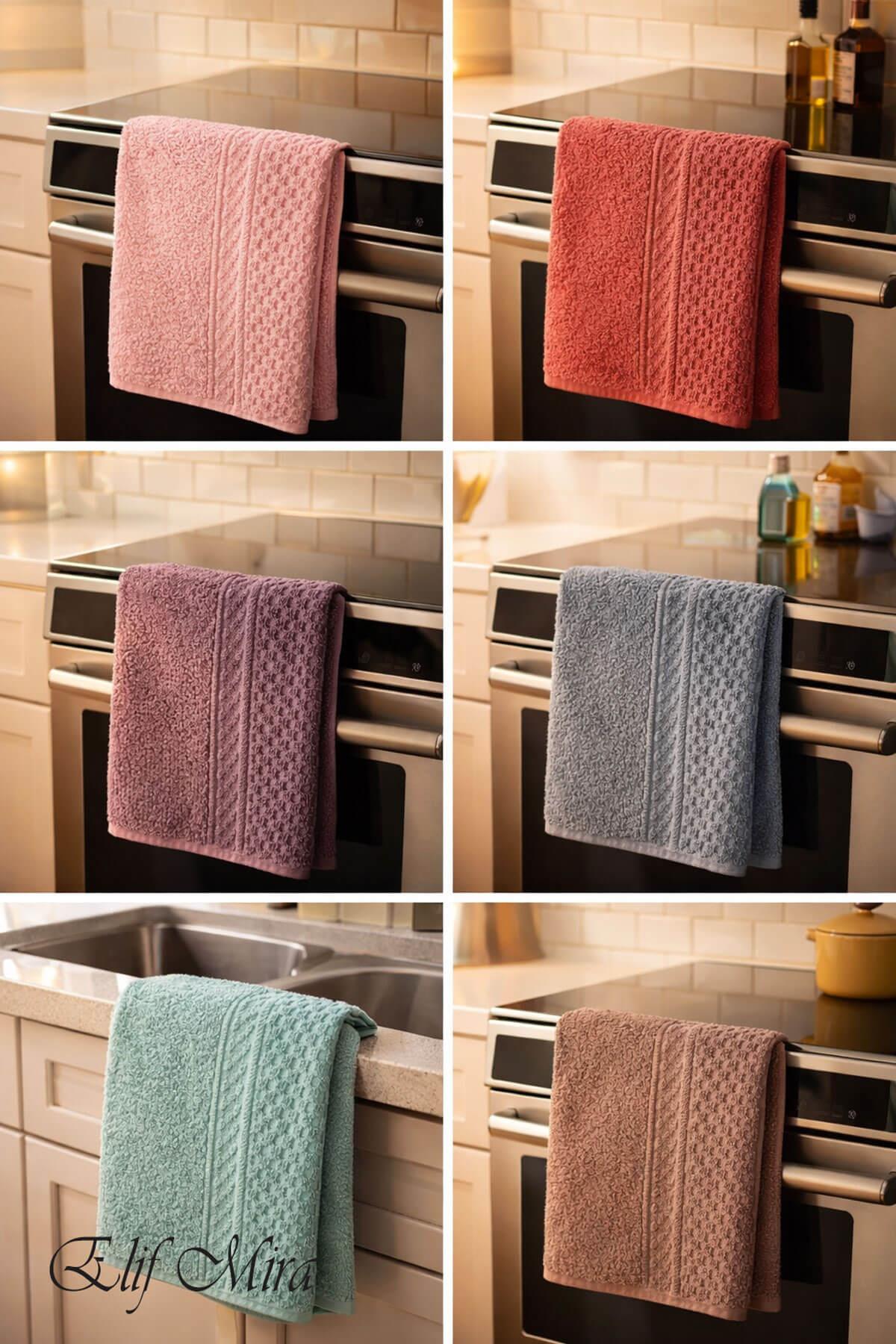 6lı Mutfak Havlusu Seti 30x50 cm %100 Pamuklu Melodi