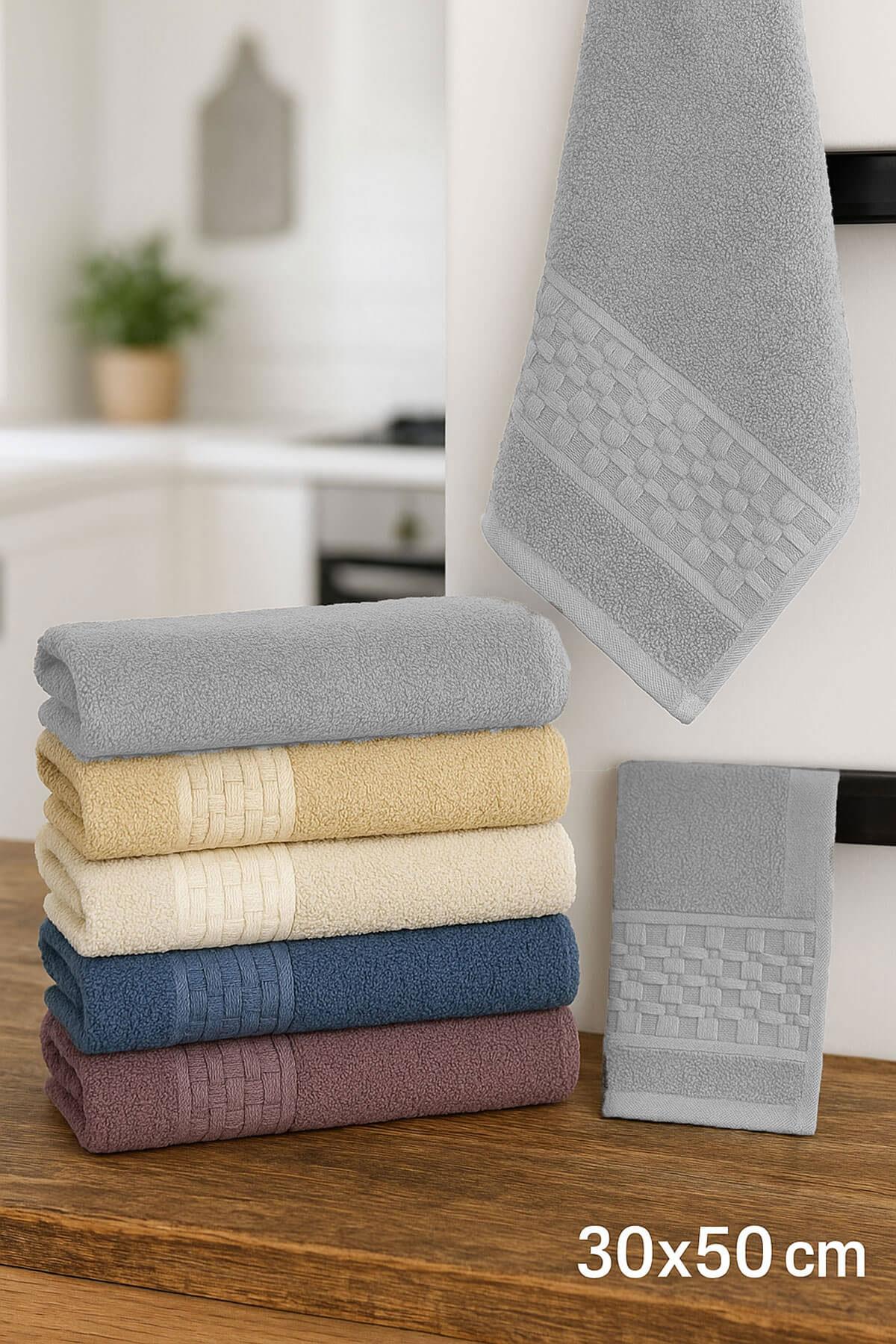 6lı Mutfak Havlusu Seti 30x50 cm %100 Pamuklu Wendy