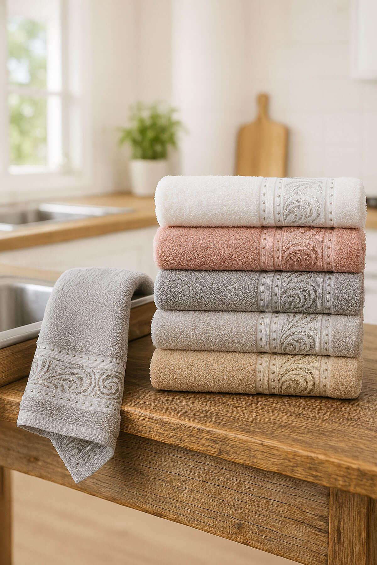 6lı Mutfak Havlusu Seti 30x50 cm %100 Pamuklu Derya