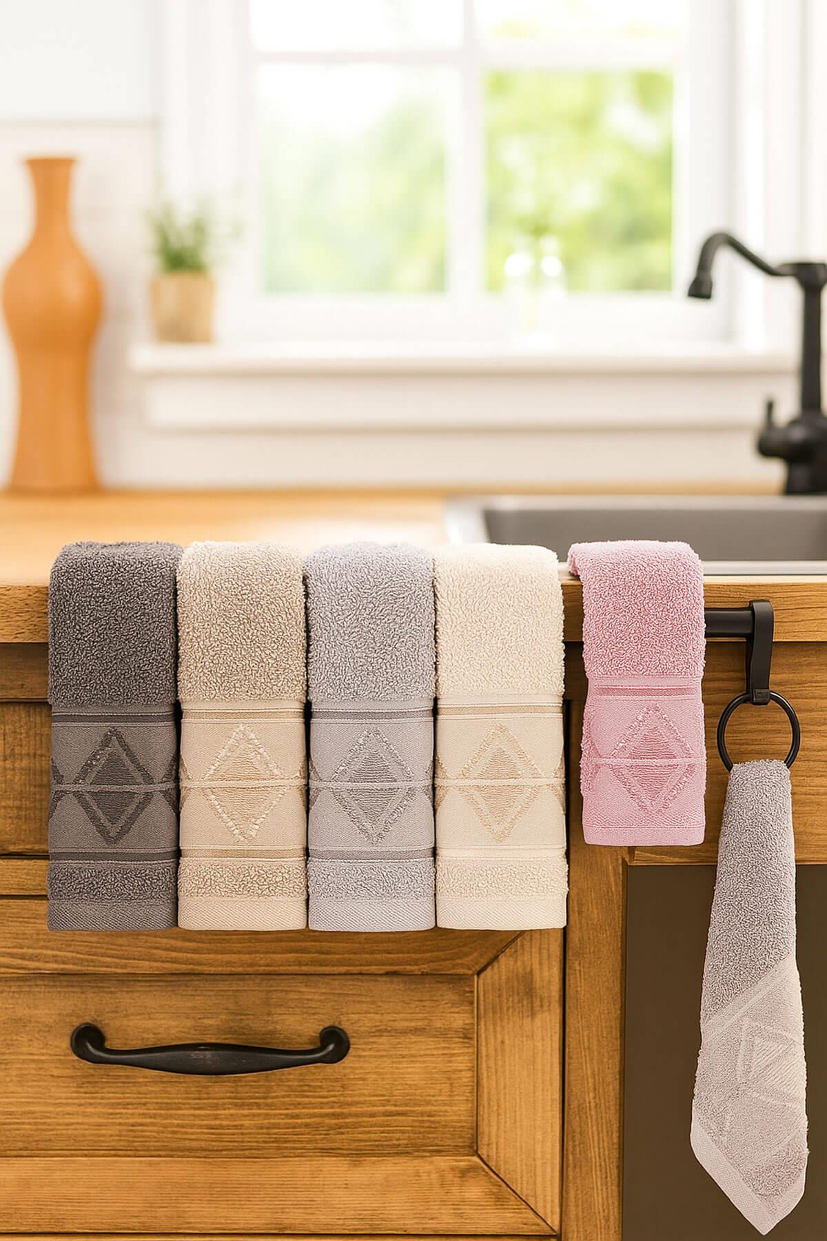 6lı Mutfak Havlusu Seti 30x50 cm %100 Pamuklu Kilim