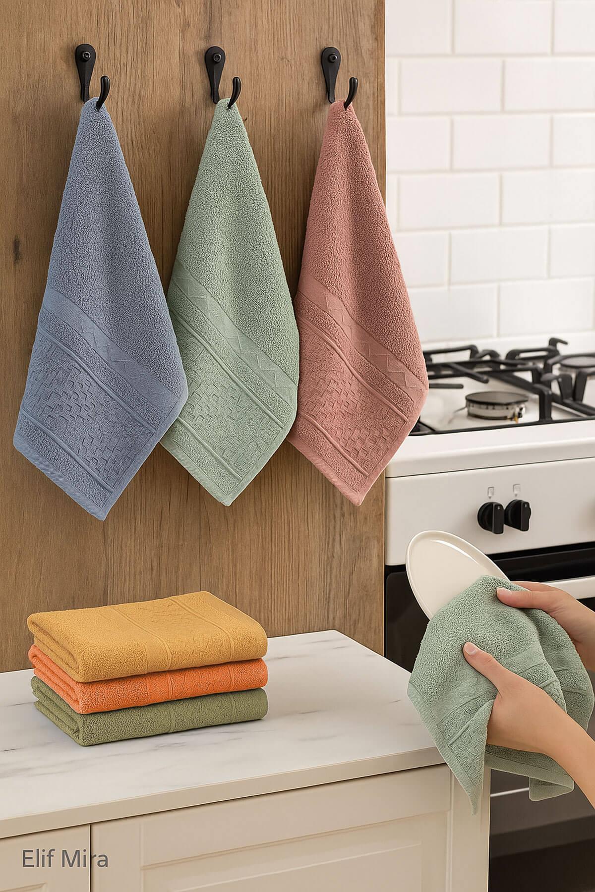 6lı Mutfak Havlusu Seti 30x50 cm %100 Pamuklu Fatma