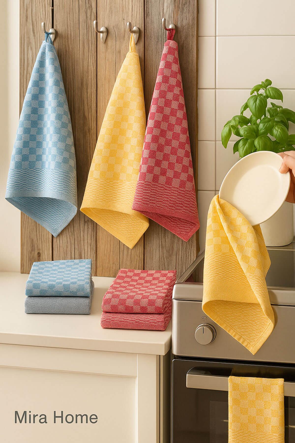 6lı Mutfak Kurulama Bezi 45x65 cm Pötikare Desen