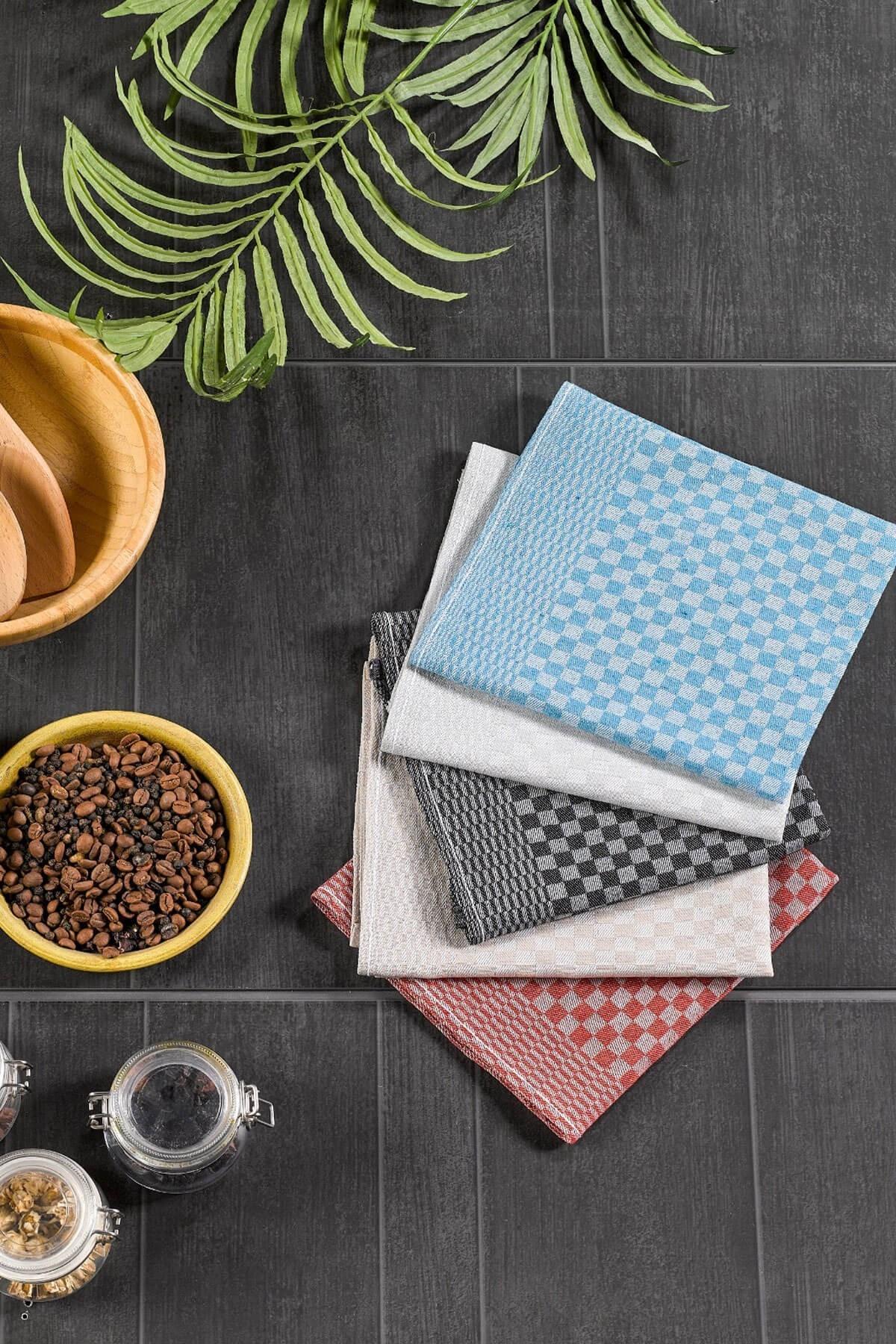 6lı Mutfak Kurulama Bezi 45x65 cm Pötikare Desen