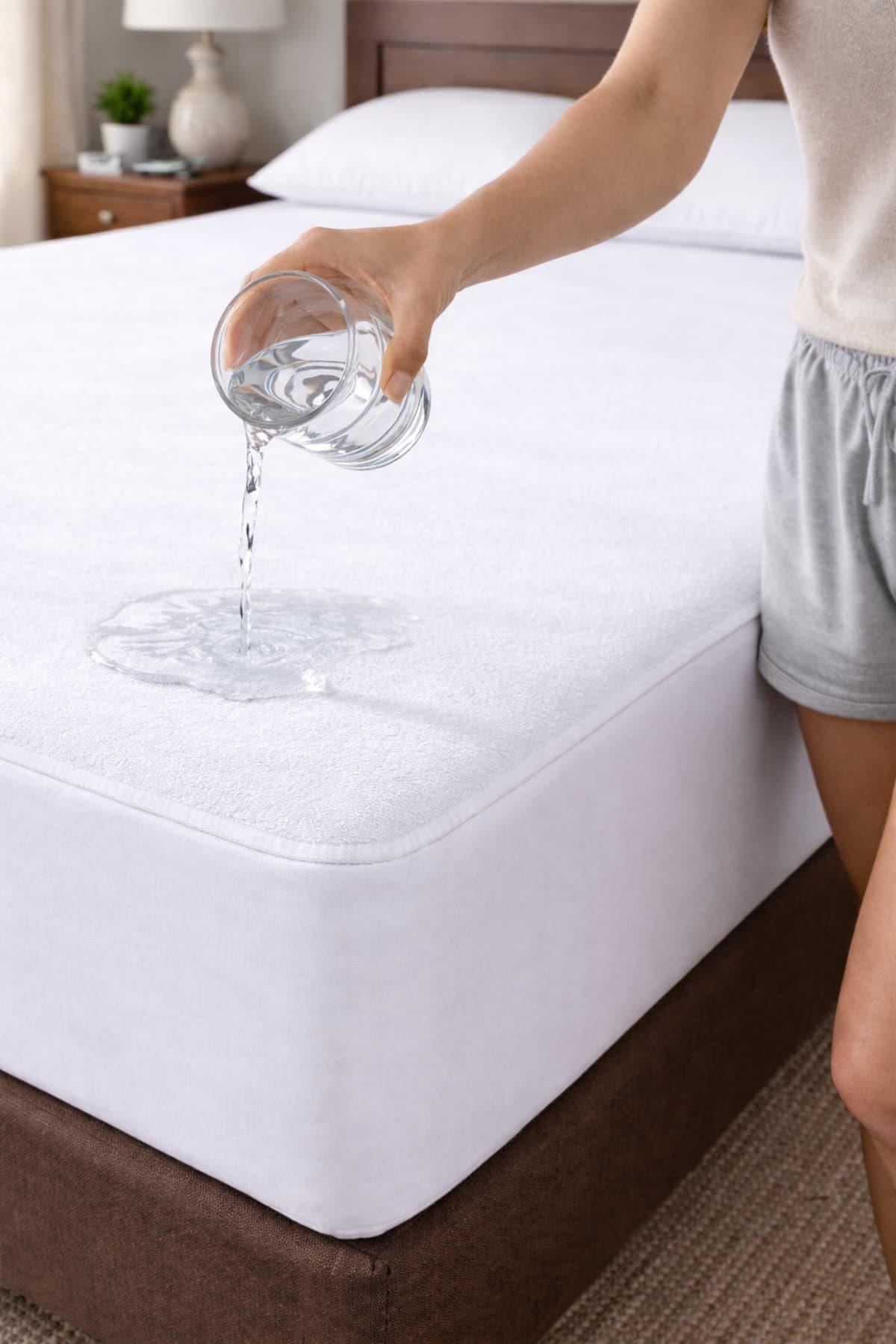 90x190 Sıvı Geçirmez Fitted Yatak Alezi Pamuklu Tam Saran Yatak Koruyucu