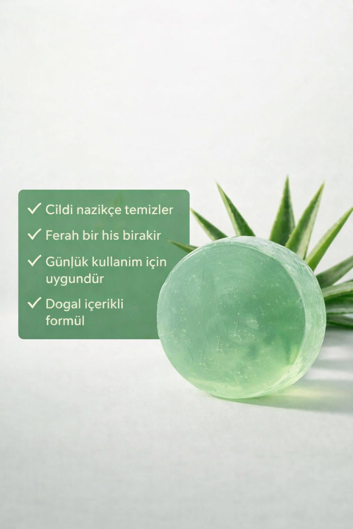 Aloe Vera Özlü El Yapımı Doğal Oval Sabun - 100 gr