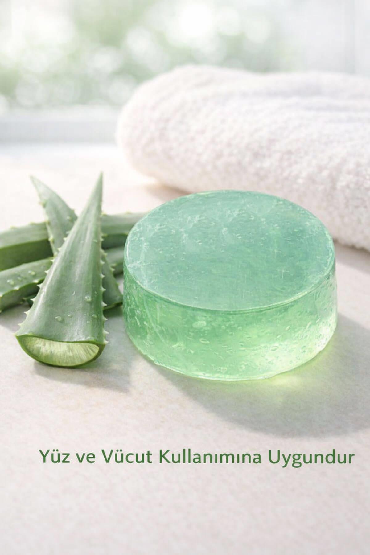 Aloe Vera Özlü El Yapımı Doğal Oval Sabun - 100 gr