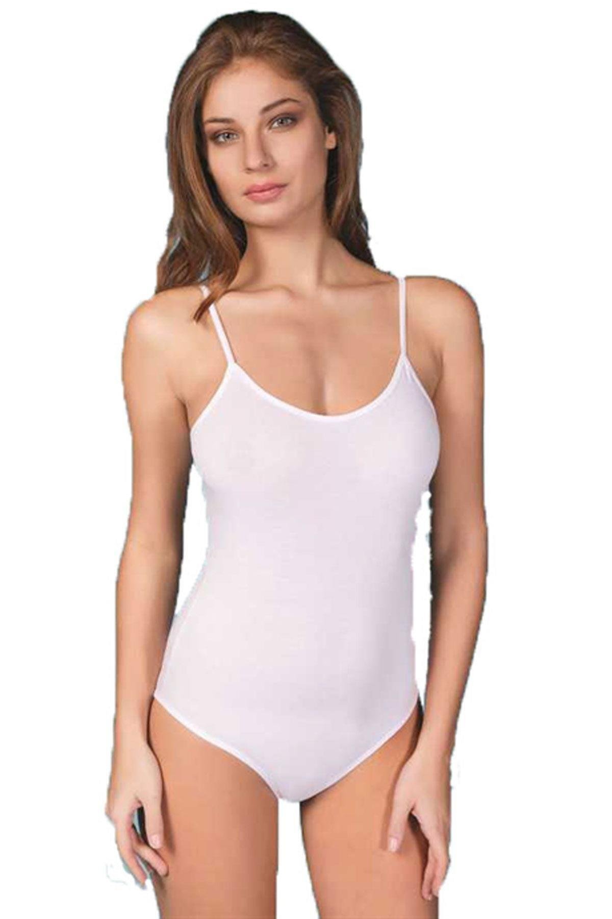 Berrak İç Giyim Likralı Kadın İp Askılı ÇıtÇıtlı Body 3 Lü Paket