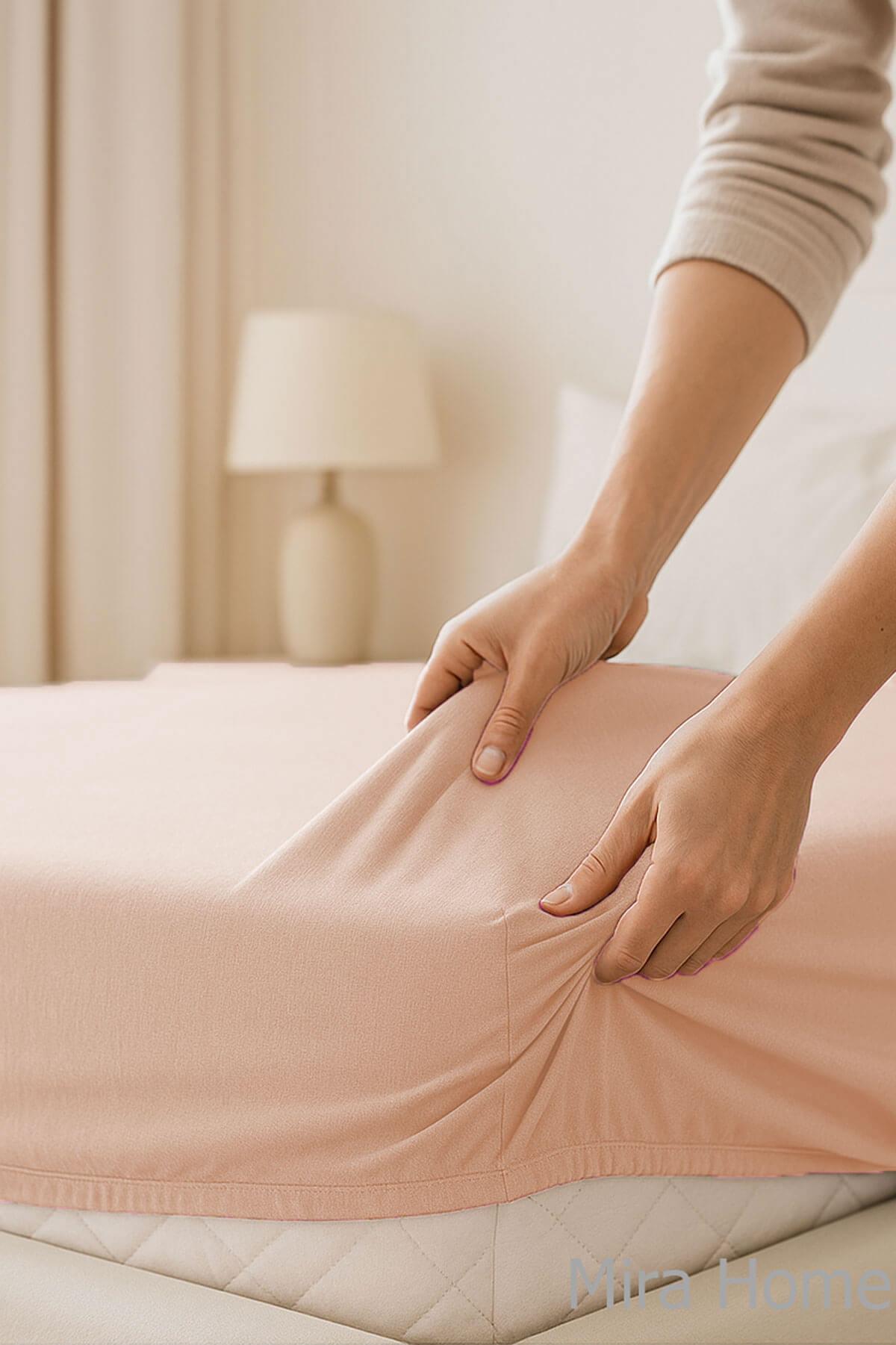 Çift Kişilik Düz Penye  %100 Pamuklu Lastikli Çarşaf 180X200