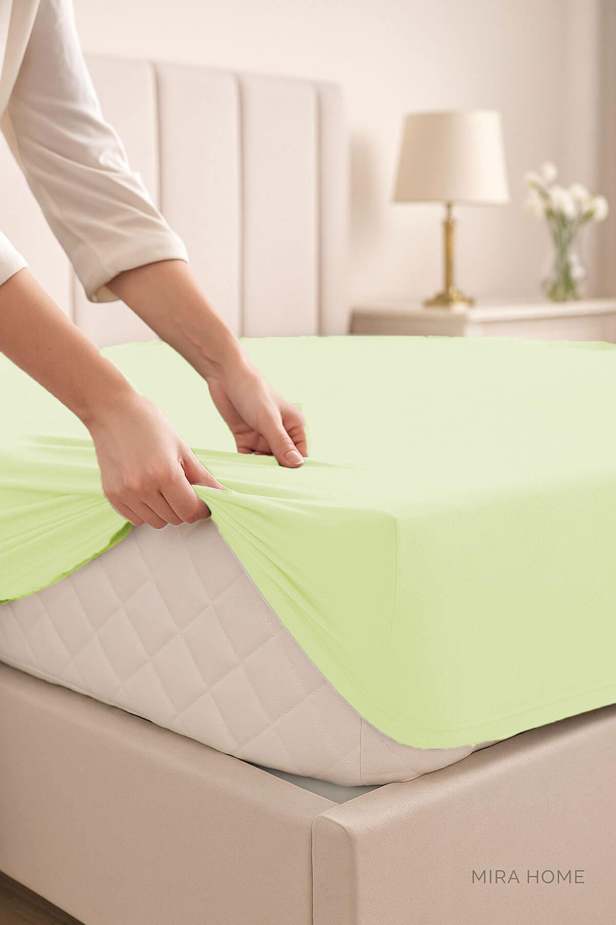 Çift Kişilik Düz Penye  %100 Pamuklu Lastikli Çarşaf 180X200