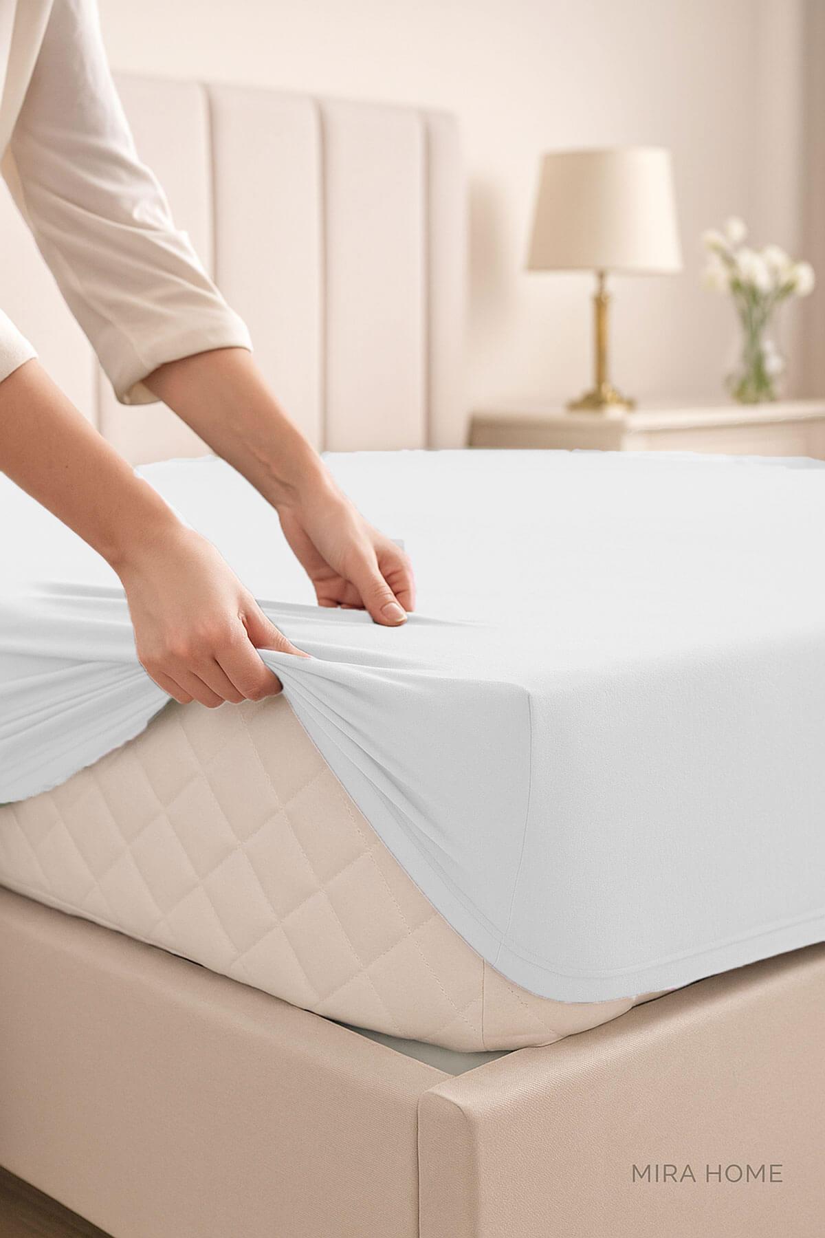 Çift Kişilik Düz Penye  %100 Pamuklu Lastikli Çarşaf 200X200 Cm Battal  Boy