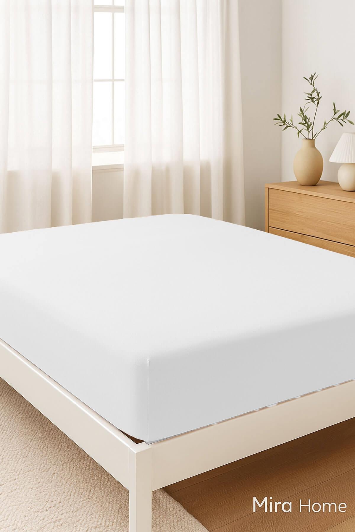 Çift Kişilik Düz Penye %100 Pamuklu Lastikli Çarşaf 160X200