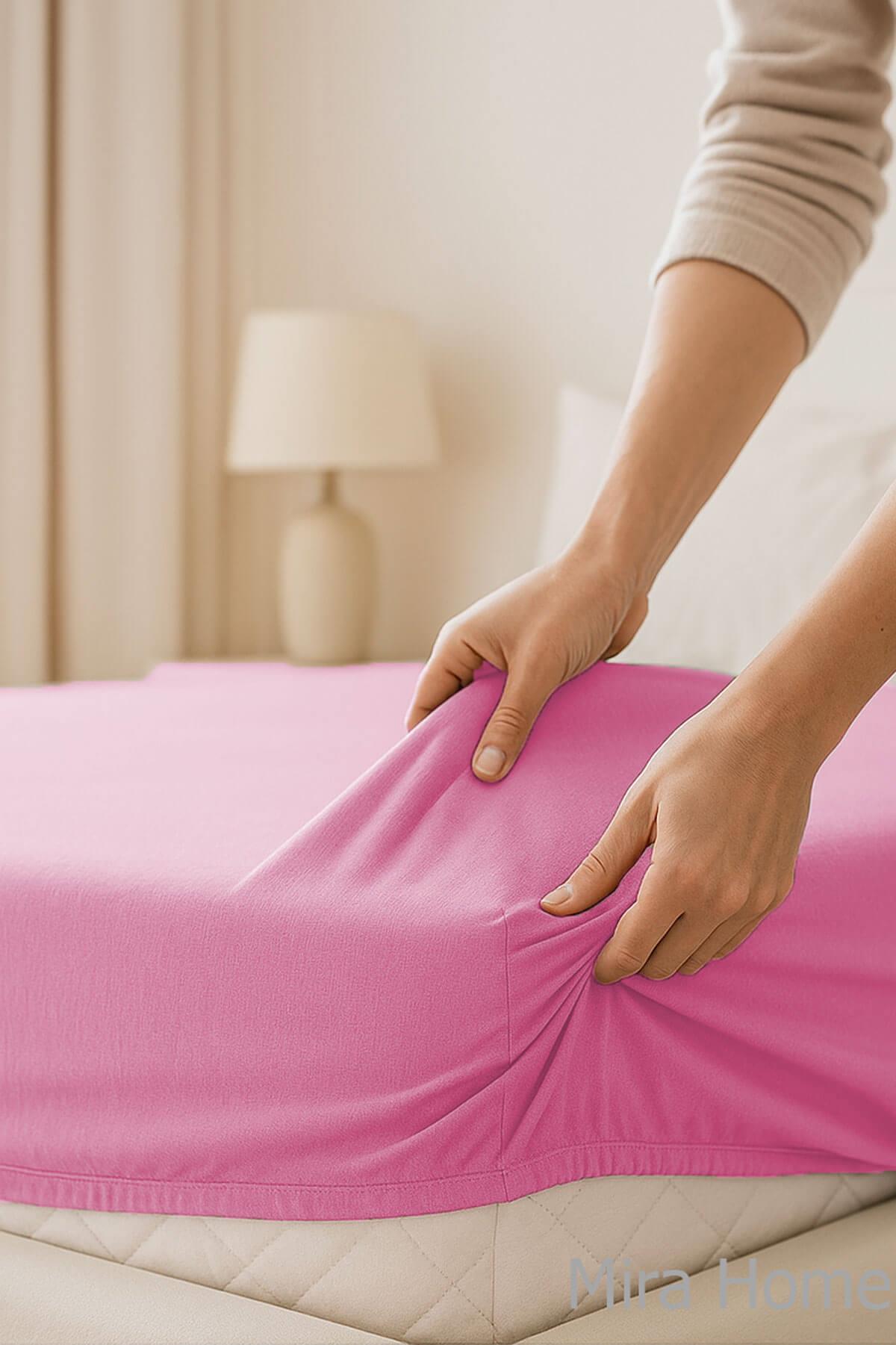 Çift Kişilik Düz Penye  %100 Pamuklu Lastikli Çarşaf 180X200