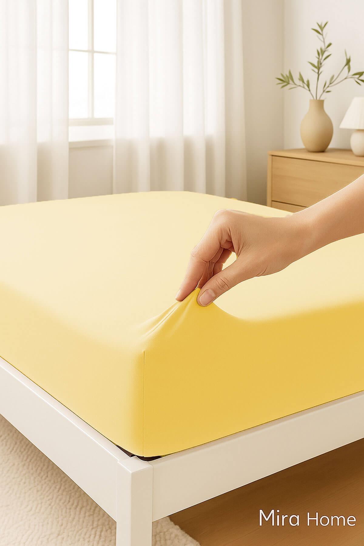 Çift Kişilik Düz Penye  %100 Pamuklu Lastikli Çarşaf 180X200