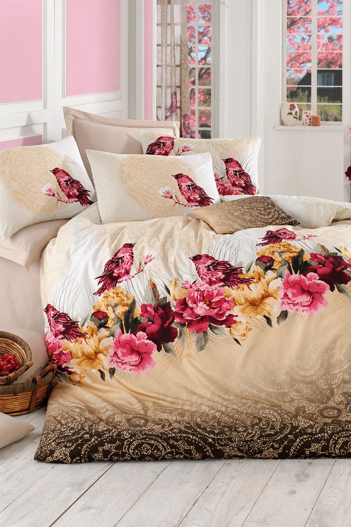 Çift Kişilik Ranforce Nevresim Takımı %100 Pamuklu Çalıkuşu