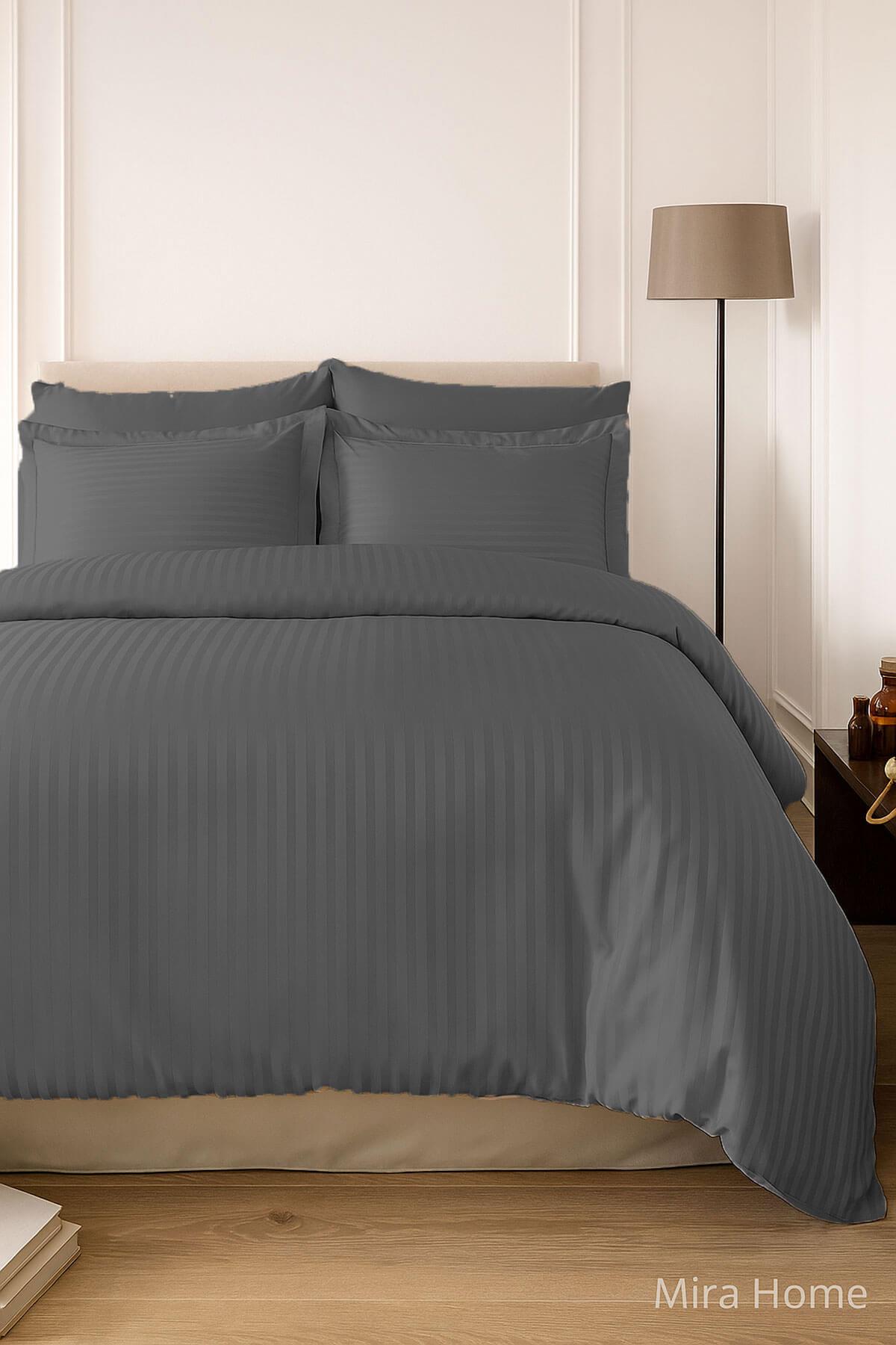 Çift Kişilik Su Yollu Saten Nevresim Takımı Polycotton