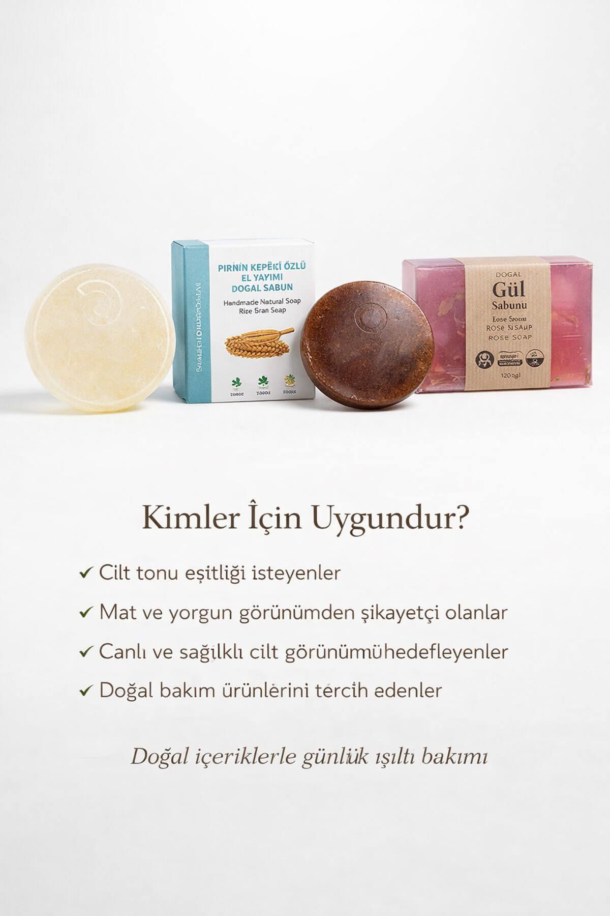 Cilt Canlandırıcı ve Aydınlık Görünüm Sağlayan 3 lü Doğal Sabun Bakım Seti