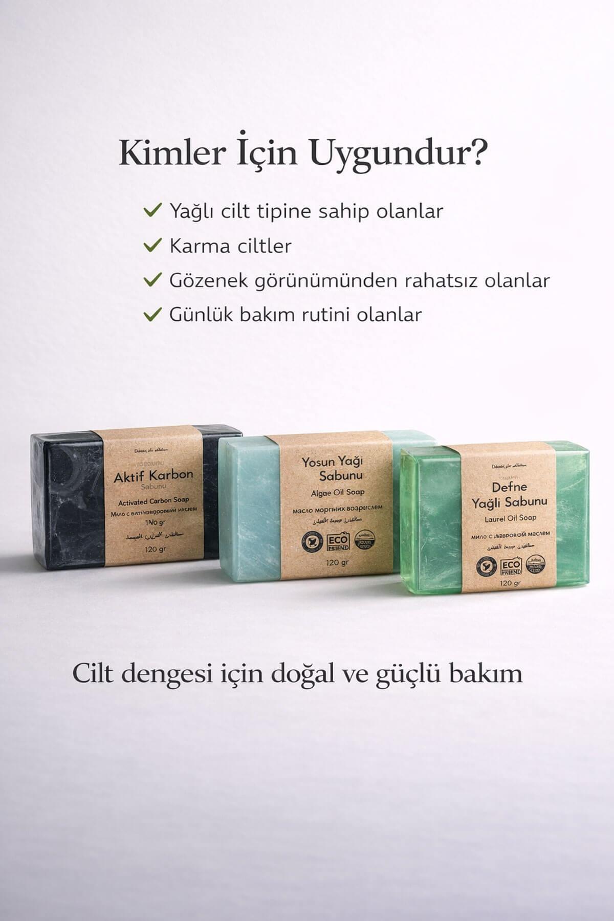 Derin Arındırıcı ve Gözenek Sıkılaştırıcı Doğal Detoks 3 lü Doğal Sabun Seti