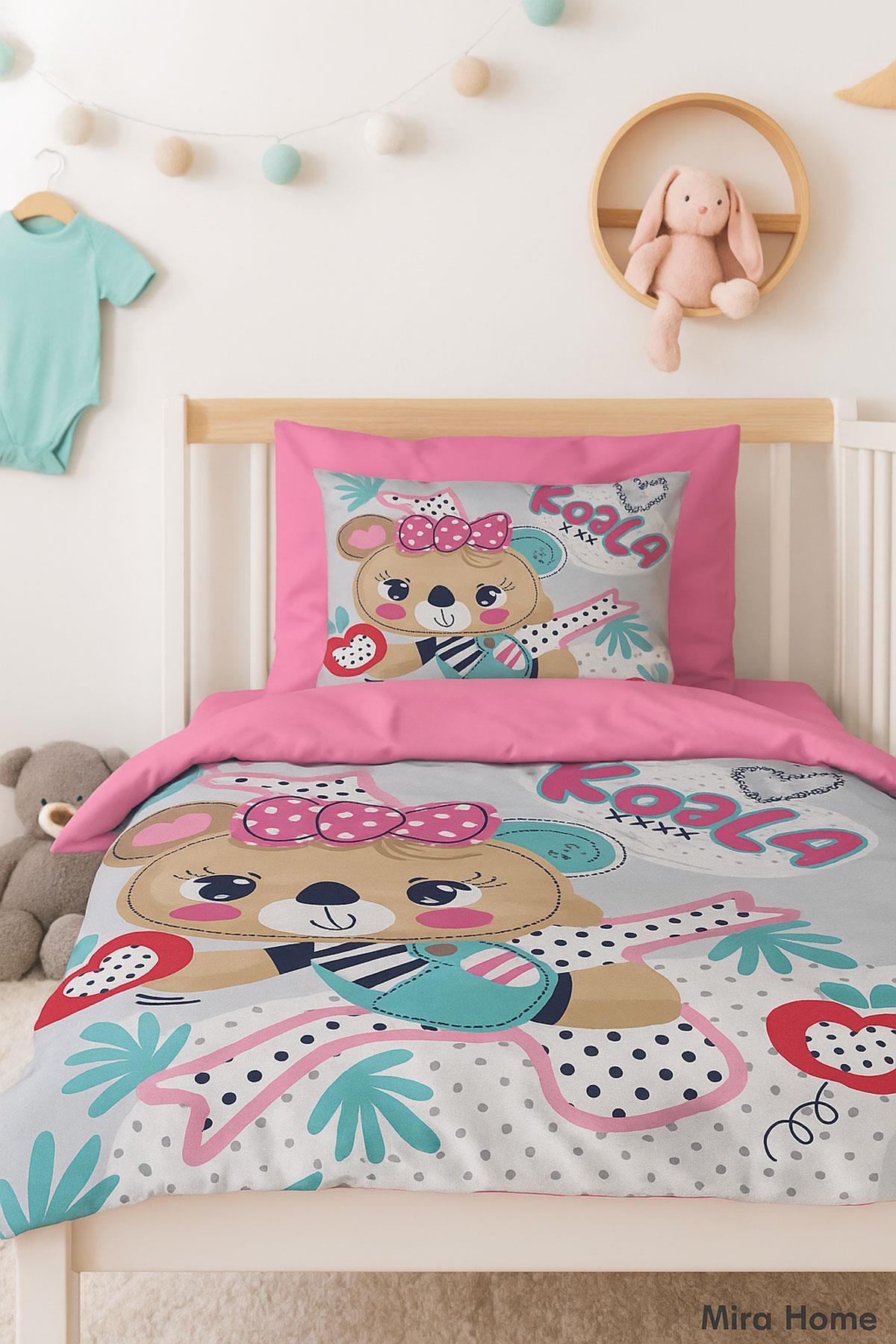 Dijital Baskılı 3d Pamuklu Yenidoğan Bebek Nevresim Takımı Baby Koala