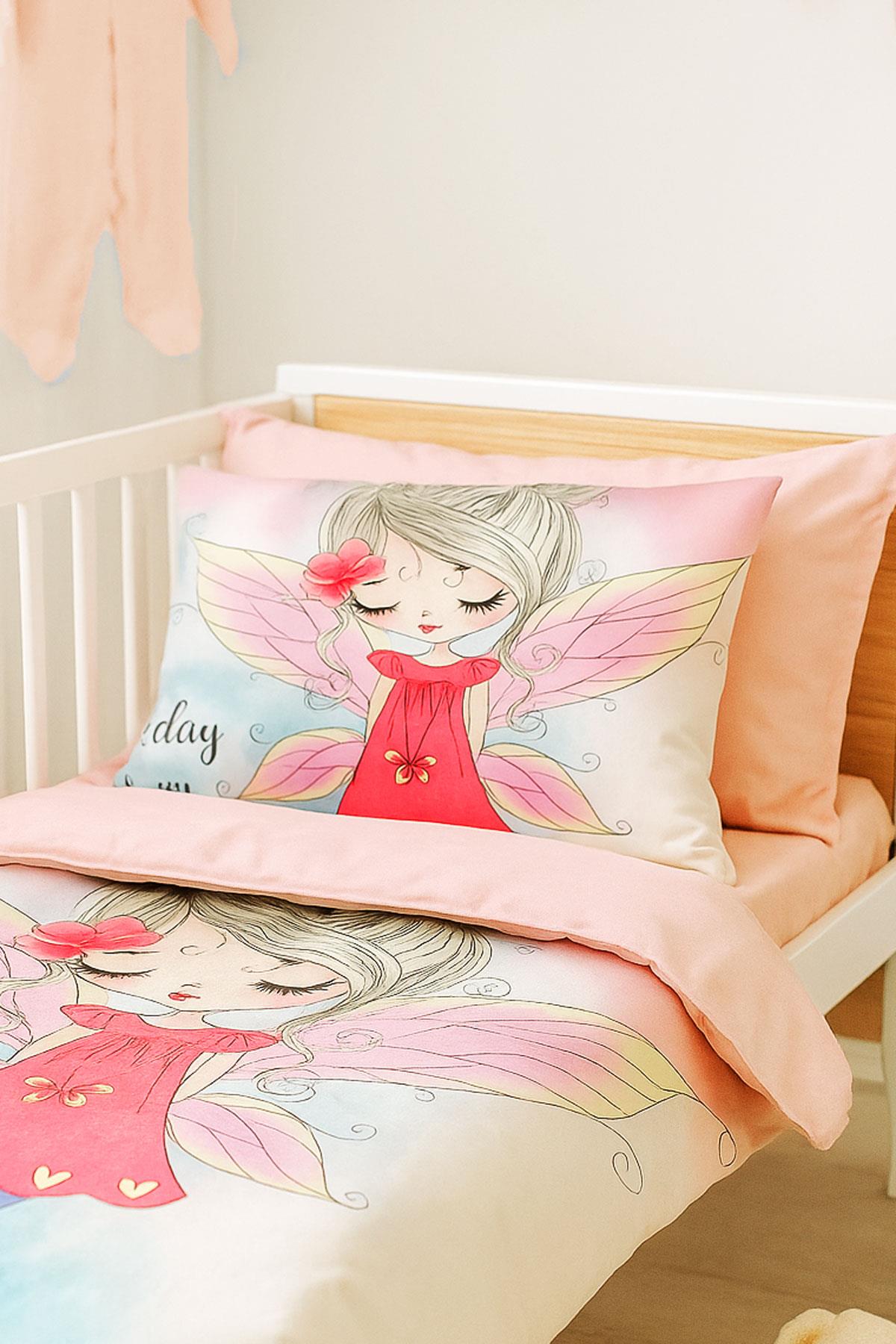 Dijital Baskılı 3d Pamuklu Yenidoğan Bebek Nevresim Takımı Angel Today