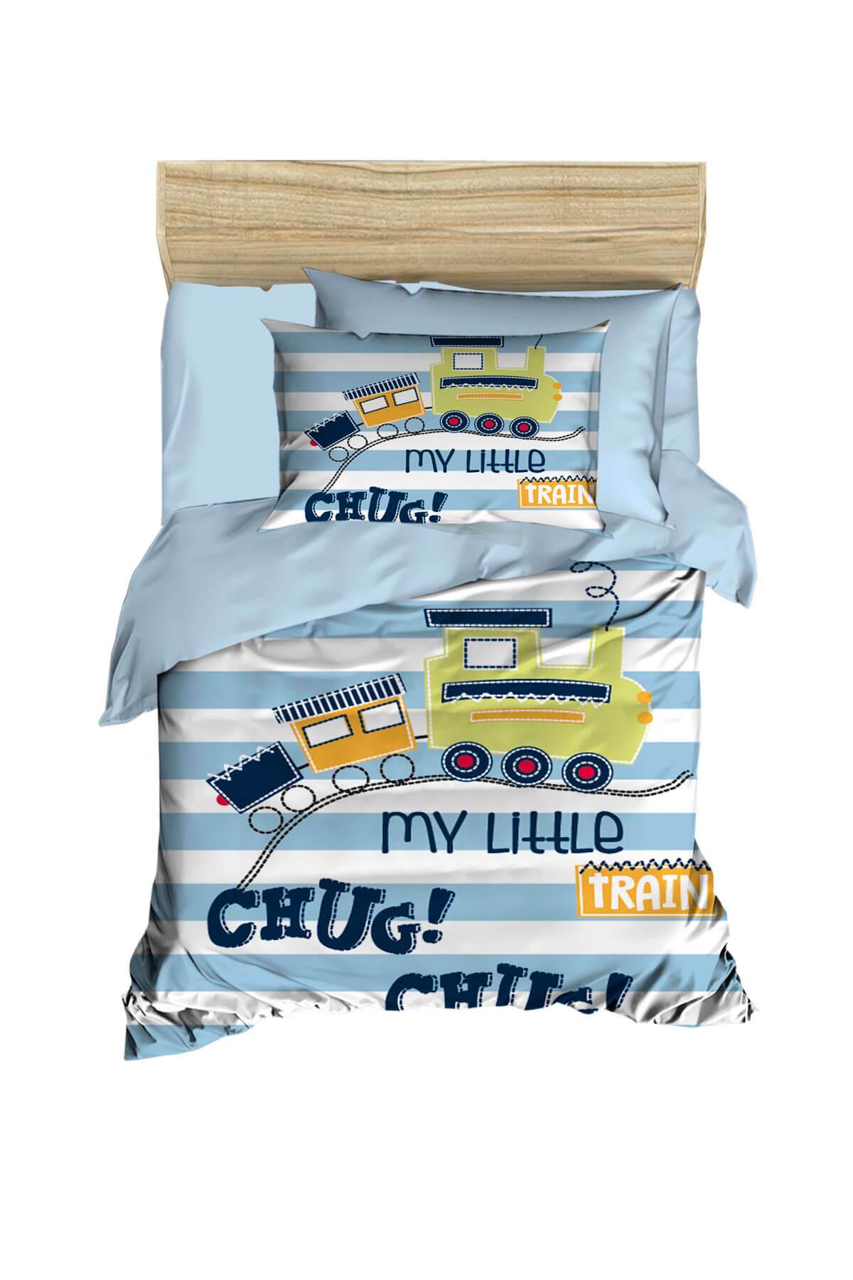 Dijital Baskılı 3d Pamuklu Yenidoğan Bebek Nevresim Takımı My Little Train