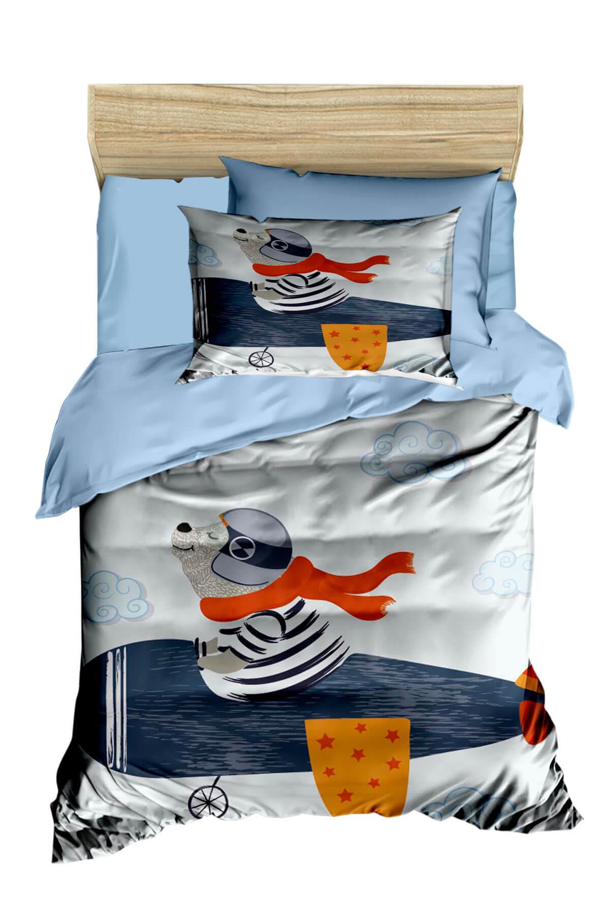 Dijital Baskılı 3d Pamuklu Yenidoğan Bebek Nevresim Takımı Fly Foggy