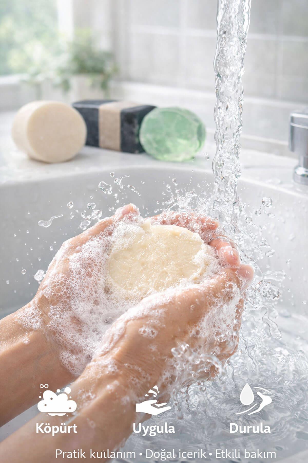 Doğal Sabun Seti 3’lü Bakım Paketi Aktif Karbon /Çay Ağacı /Keçi Sütlü