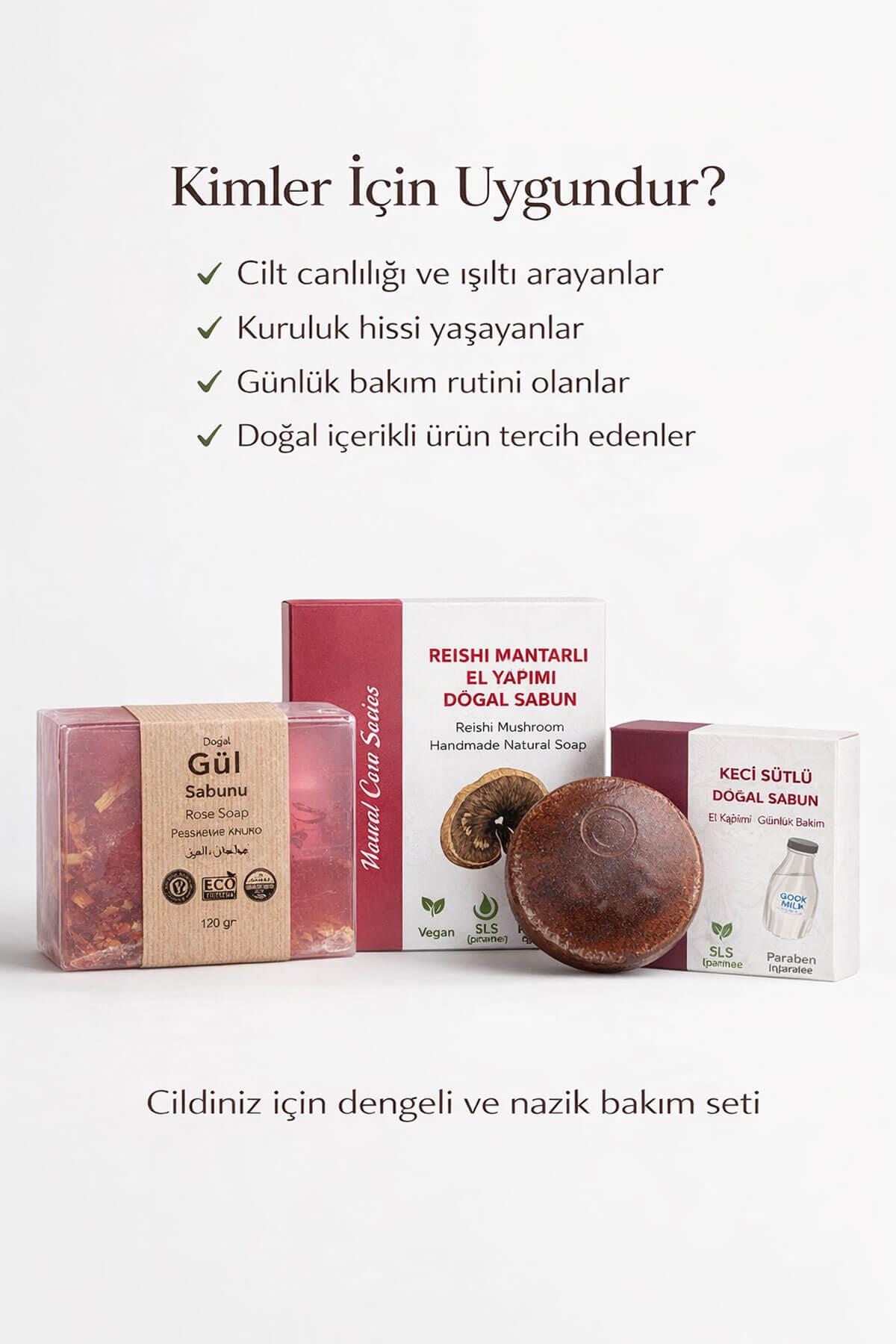 Hediyelik Doğal Sabun Seti  Özel Bakım Serisi 3’lü Premium Paket