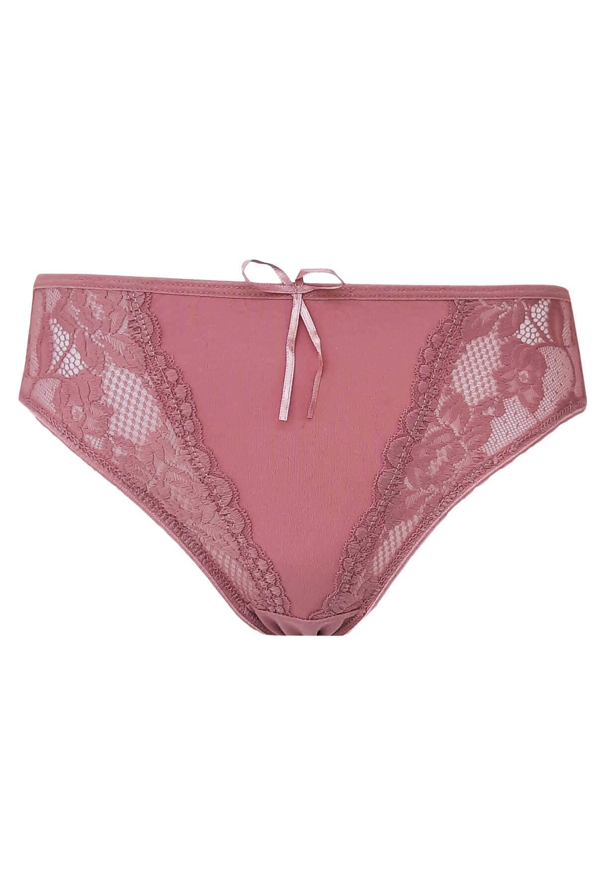 Kadın Dantel Detaylı Külot Pamuklu Renkli Güpürlü Bikini