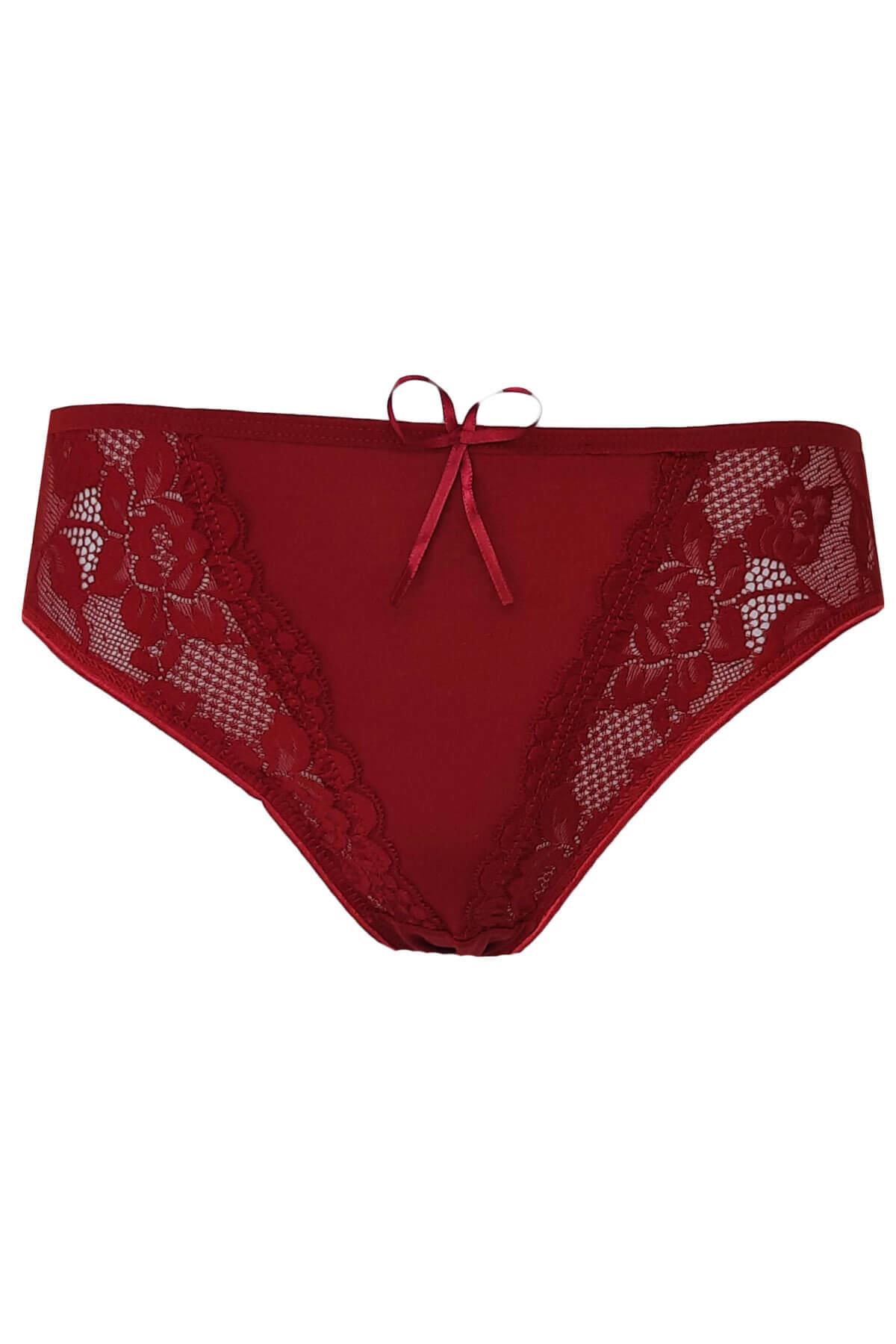 Kadın Dantel Detaylı Külot Pamuklu Renkli Güpürlü Bikini