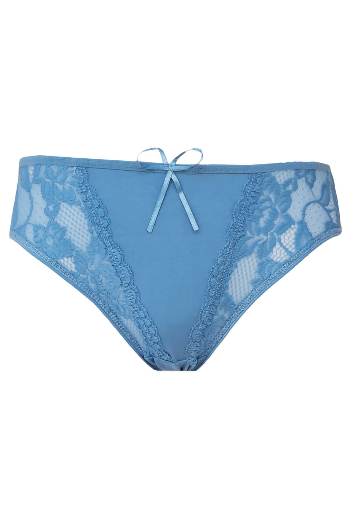 Kadın Dantel Detaylı Külot Pamuklu Renkli Güpürlü Bikini