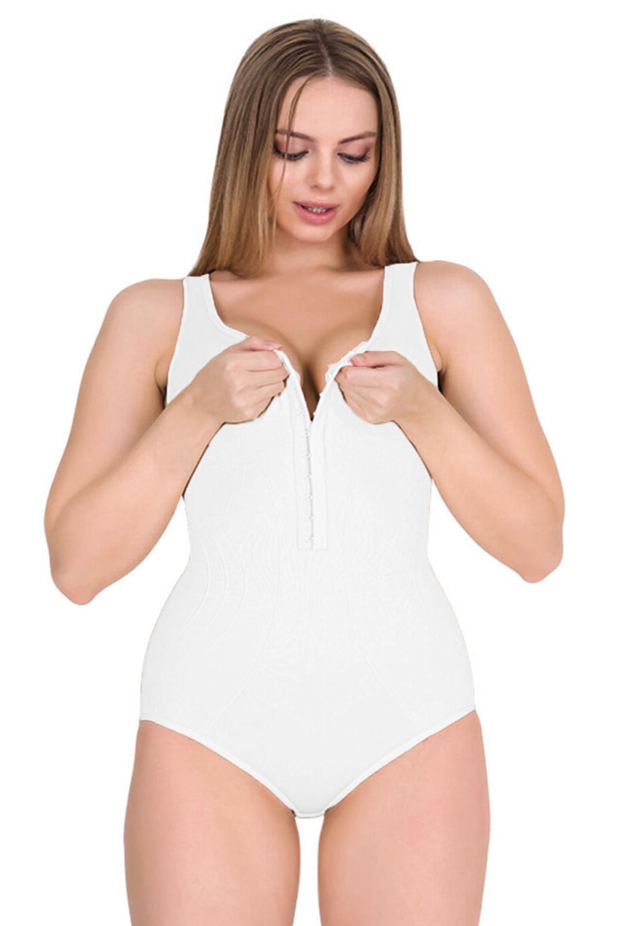 Kadın Geniş Askılı Agraflı Korse Kancalı Şekillendirici 1 Beden