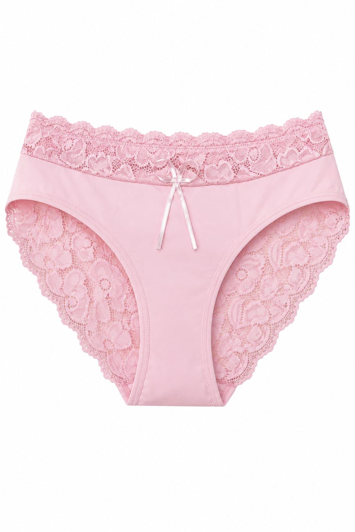 Kadın Dantel Külot Pamuklu Renkli Güpürlü Bikini Yumuşak