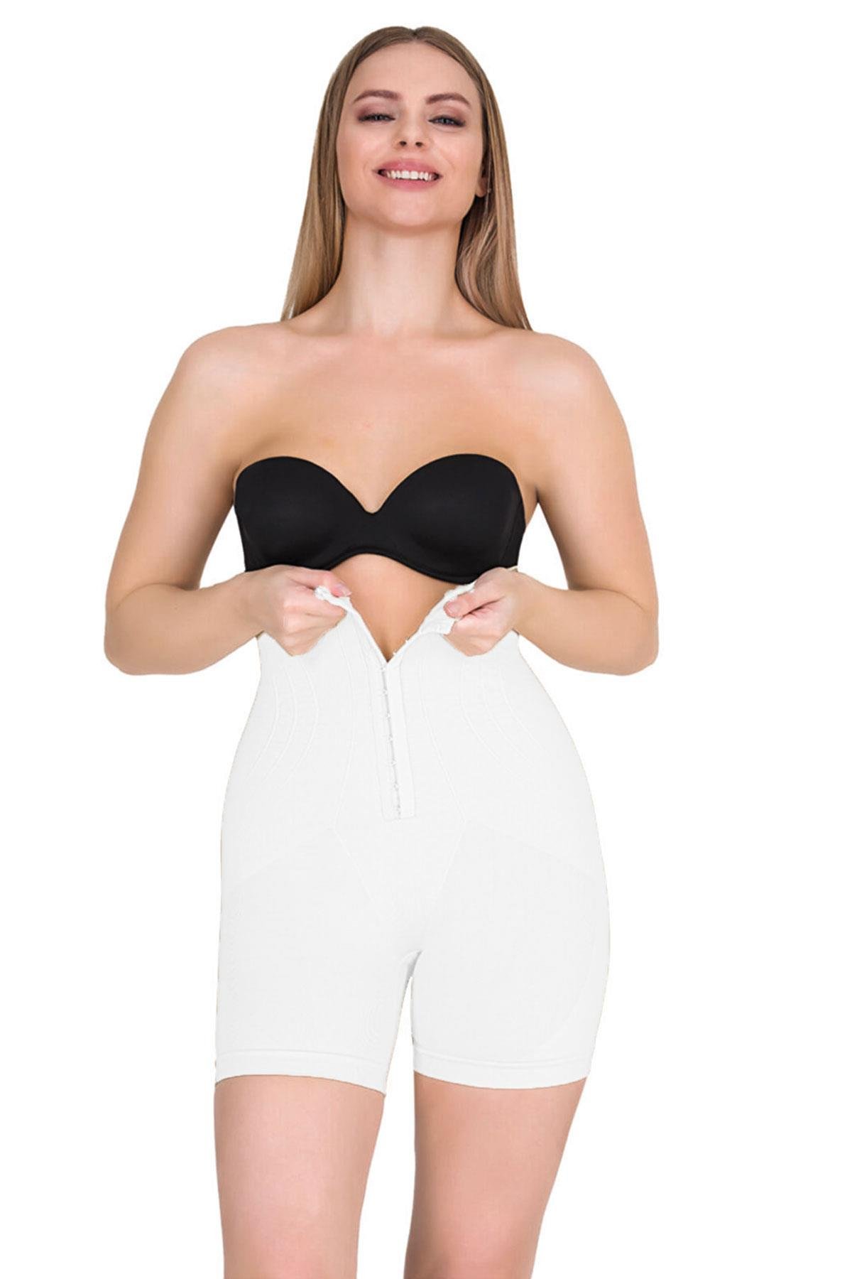 Kadın Yüksek Bel Agraflı Korse Uzun Paçalı Şekillendirici 1 Beden