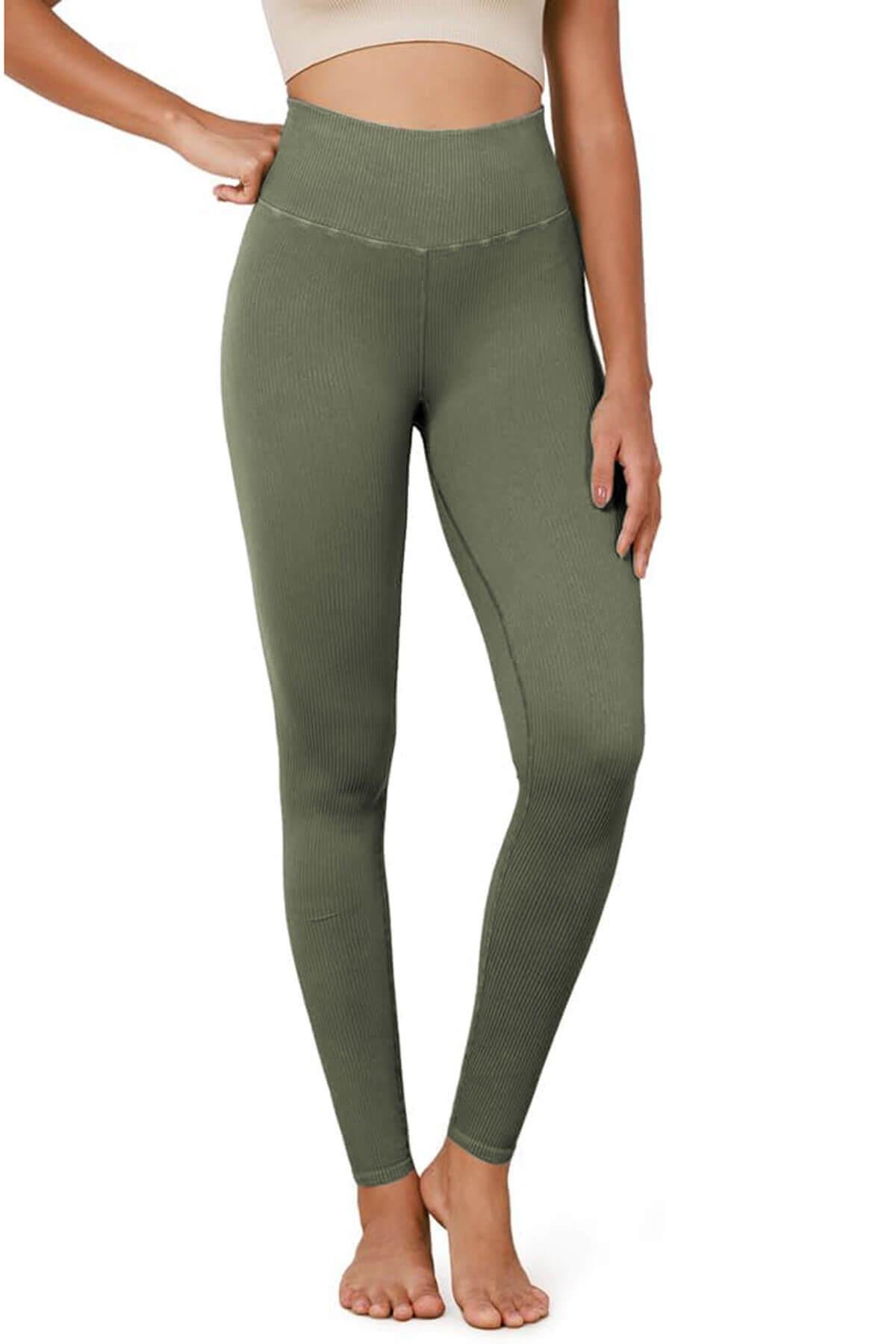 Kadın Yüksek Bel Fitilli Esnek Spor Tayt 4117