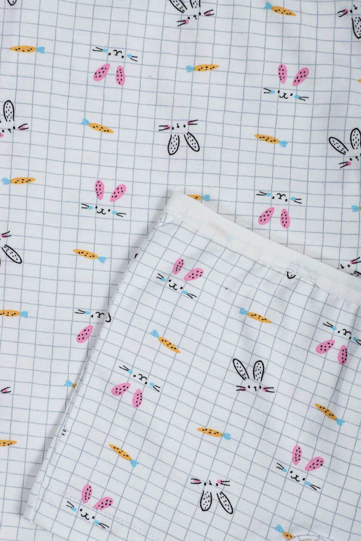 Kız Çocuk İp Askılı Desenli Atlet Boxer Takım Pamuklu Yumuşacık