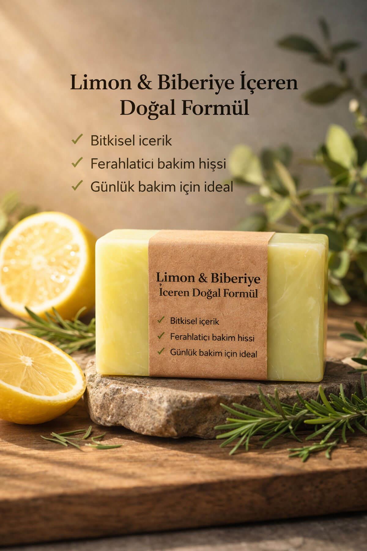 Limon & Biberiye Yağlı Cilt Bakım Sabunu- 120 gr