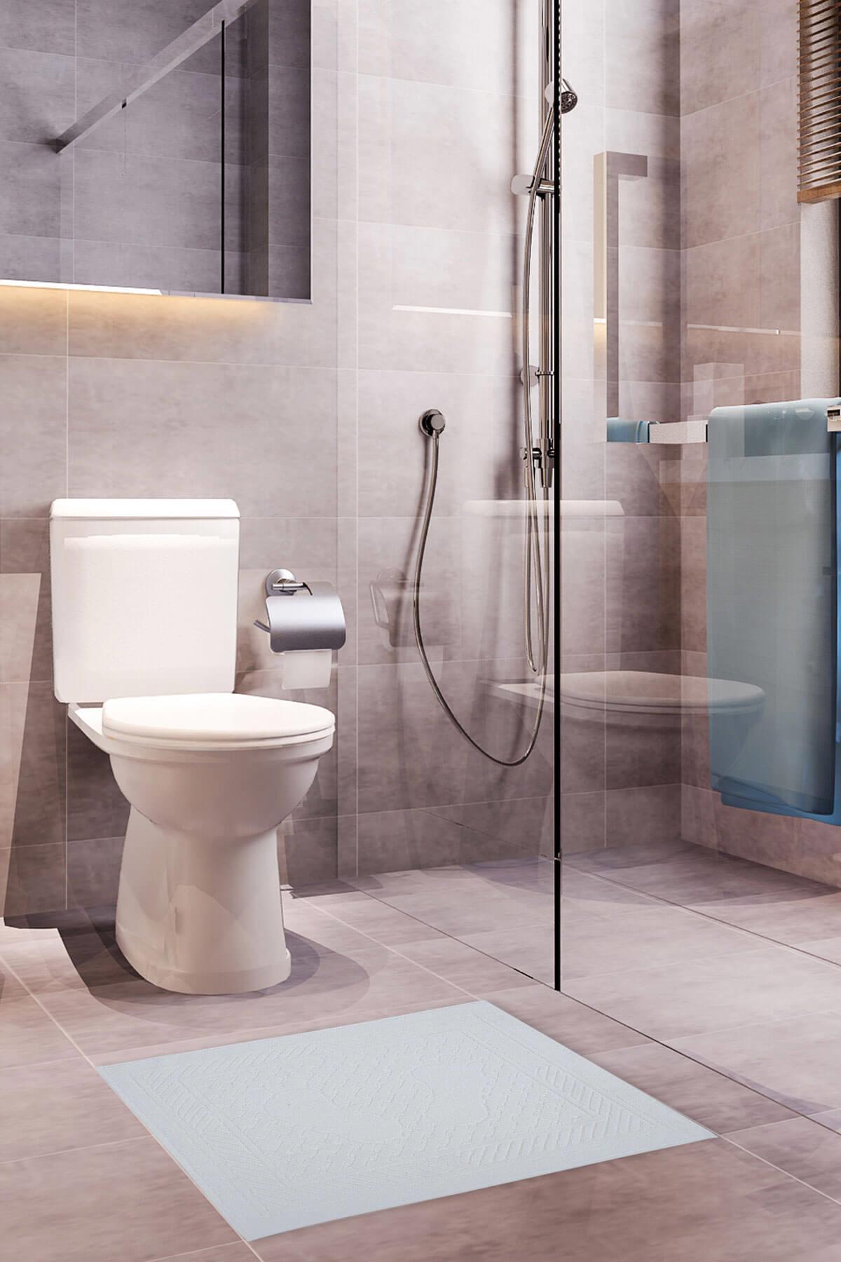 Mira Home Ayak İzli Banyo Havlusu % 100 Pamuk Yumuşak Ayak Havlusu 50x70 Cm