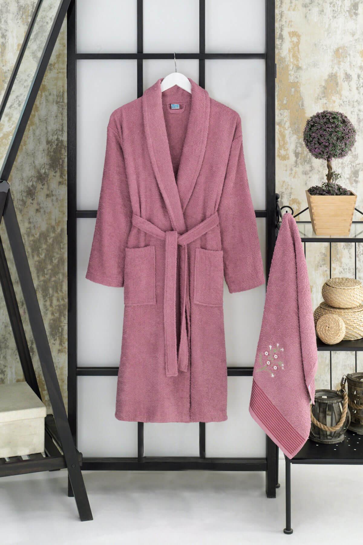 Mira Home Havlulu Banyo Bornoz Takımı %100 Pamuklu Softeco