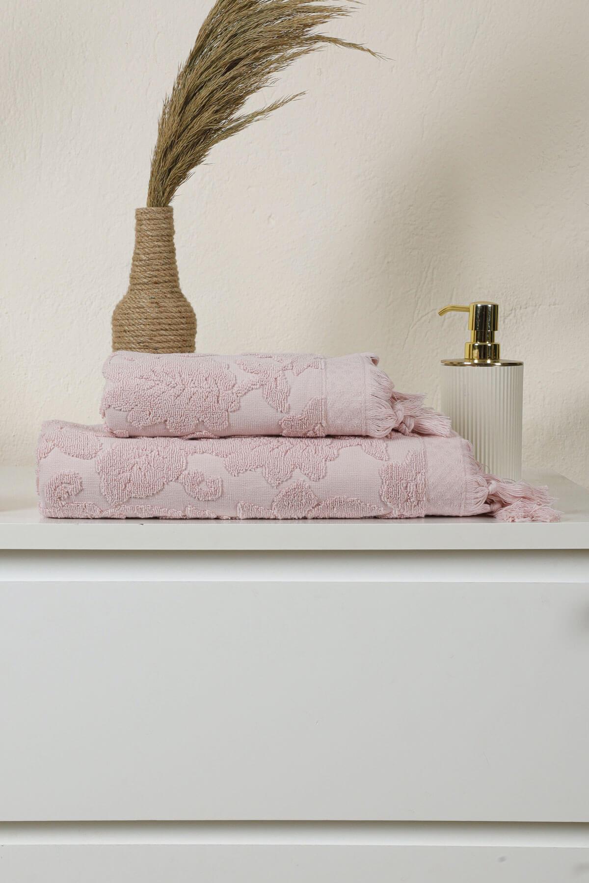 Mira Home Jakarlı Saçaklı Banyo Havlu Takımı Soft Pamuklu Maria Grace